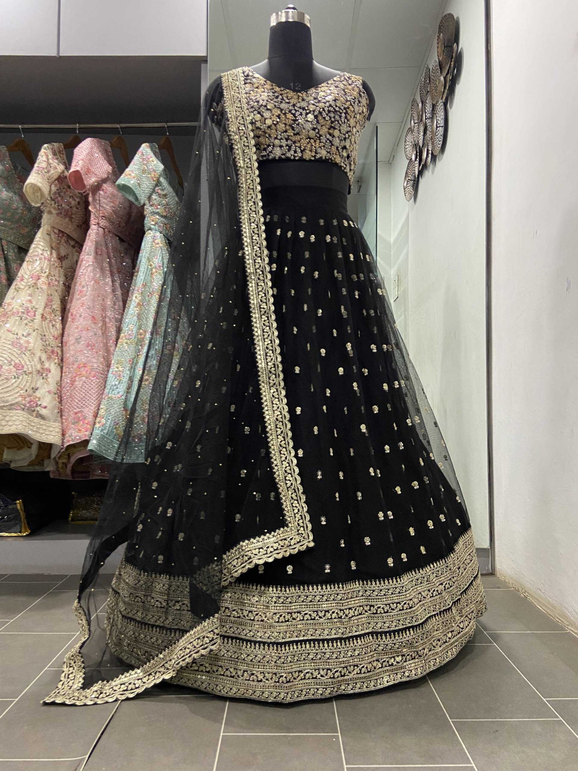 Ynf Net RIN132 189 Lehengas Wholesale Fancy Lehenga Embroidered Lehenga Sequins Lehenga Manufacturer