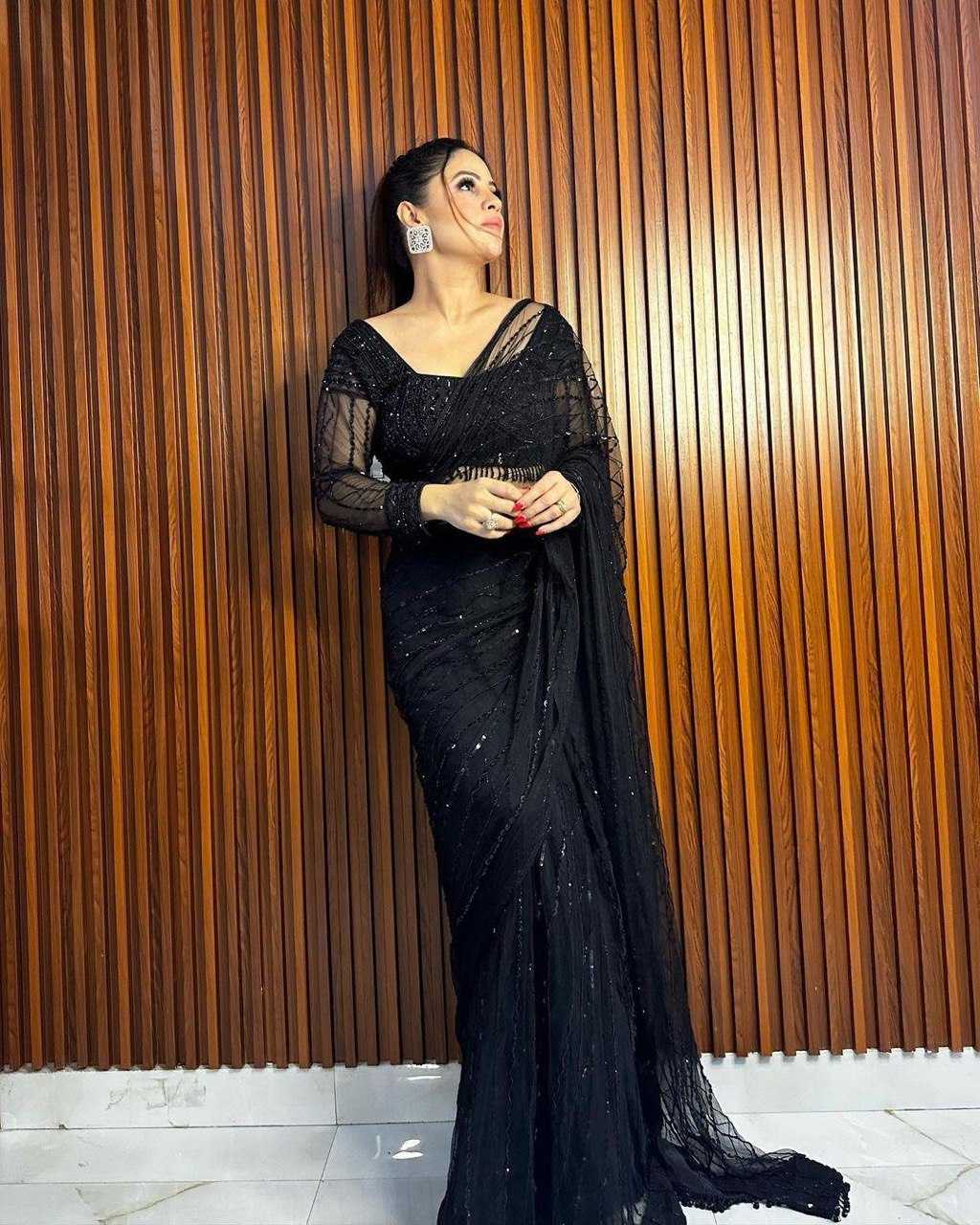 Ynf Net RIN133 442 Sarees Wholesale Party Wear Sarees Fancy Sarees Sequence Sarees Embroidered Sarees Manufacturer