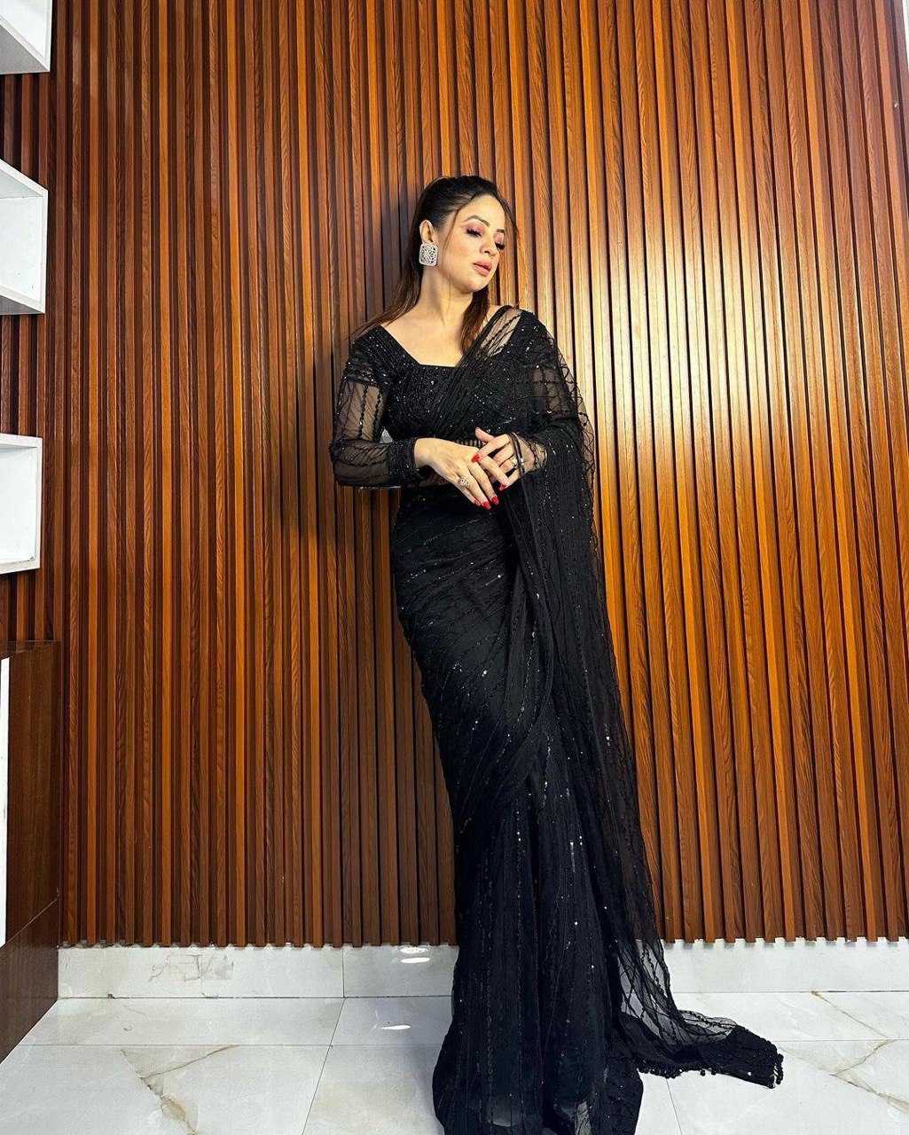 Ynf Net RIN133 442 Sarees Wholesale Party Wear Sarees Fancy Sarees Sequence Sarees Embroidered Sarees Manufacturer