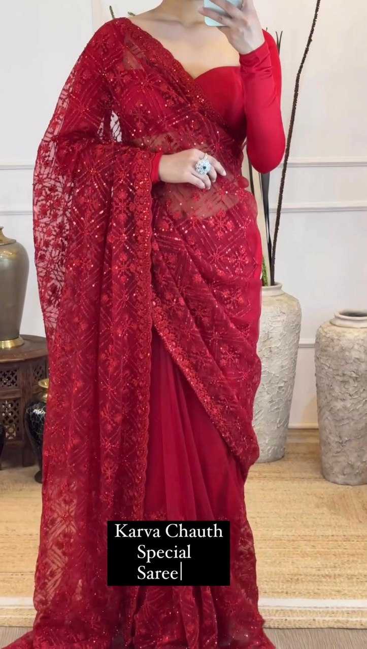 Ynf Net RIN133 507 Sarees Wholesale Party Wear Sarees Fancy Sarees Sequence Sarees Embroidered Sarees Manufacturer