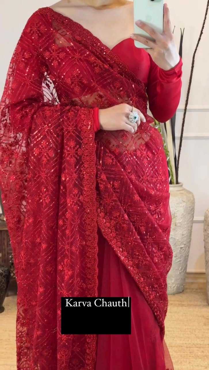 Ynf Net RIN133 507 Sarees Wholesale Party Wear Sarees Fancy Sarees Sequence Sarees Embroidered Sarees Manufacturer