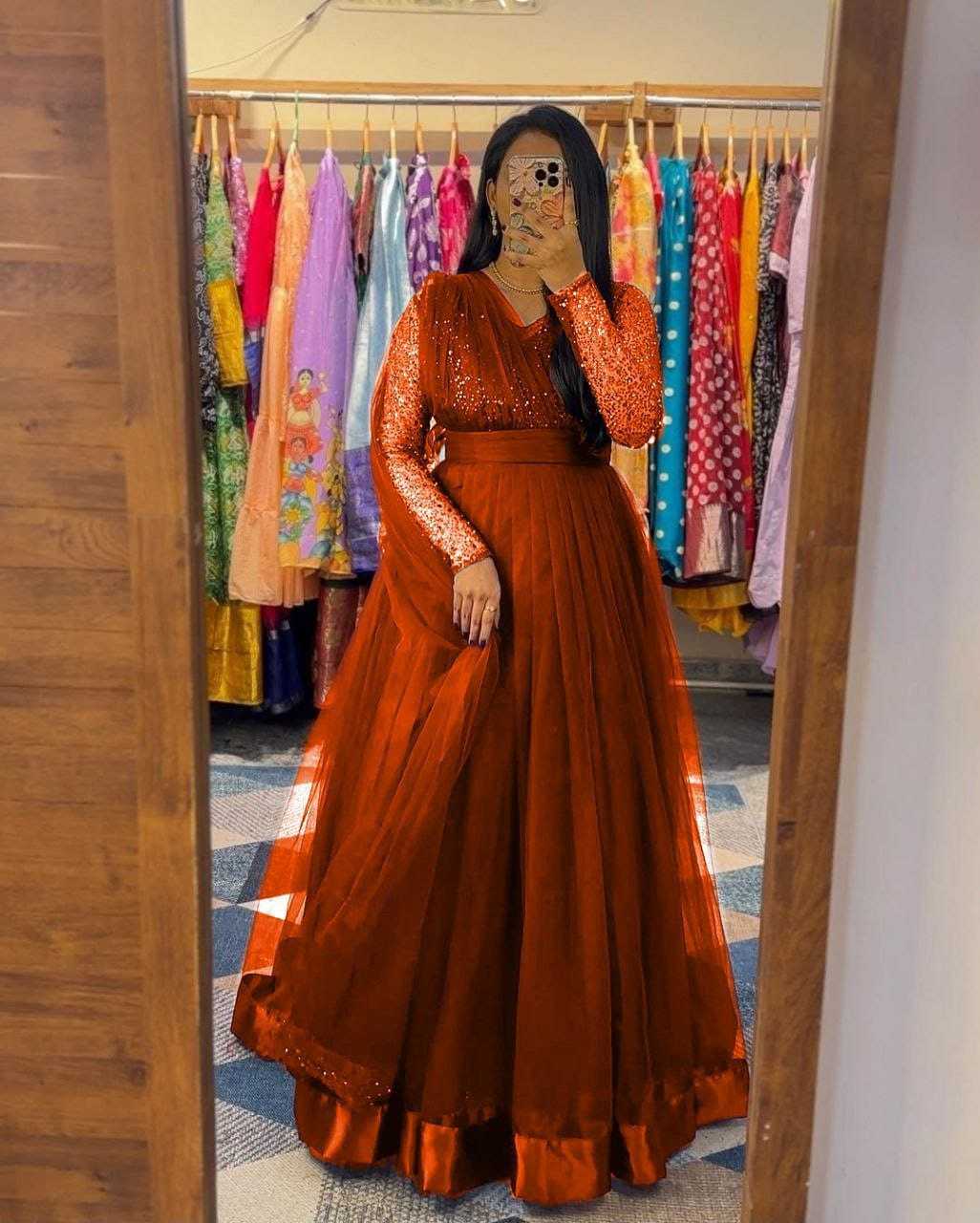 Ynf Net RIN157 2804 Gowns Plus Size Collections Wholesale Party Gowns Net Gowns Gown With Belt Manufacturer