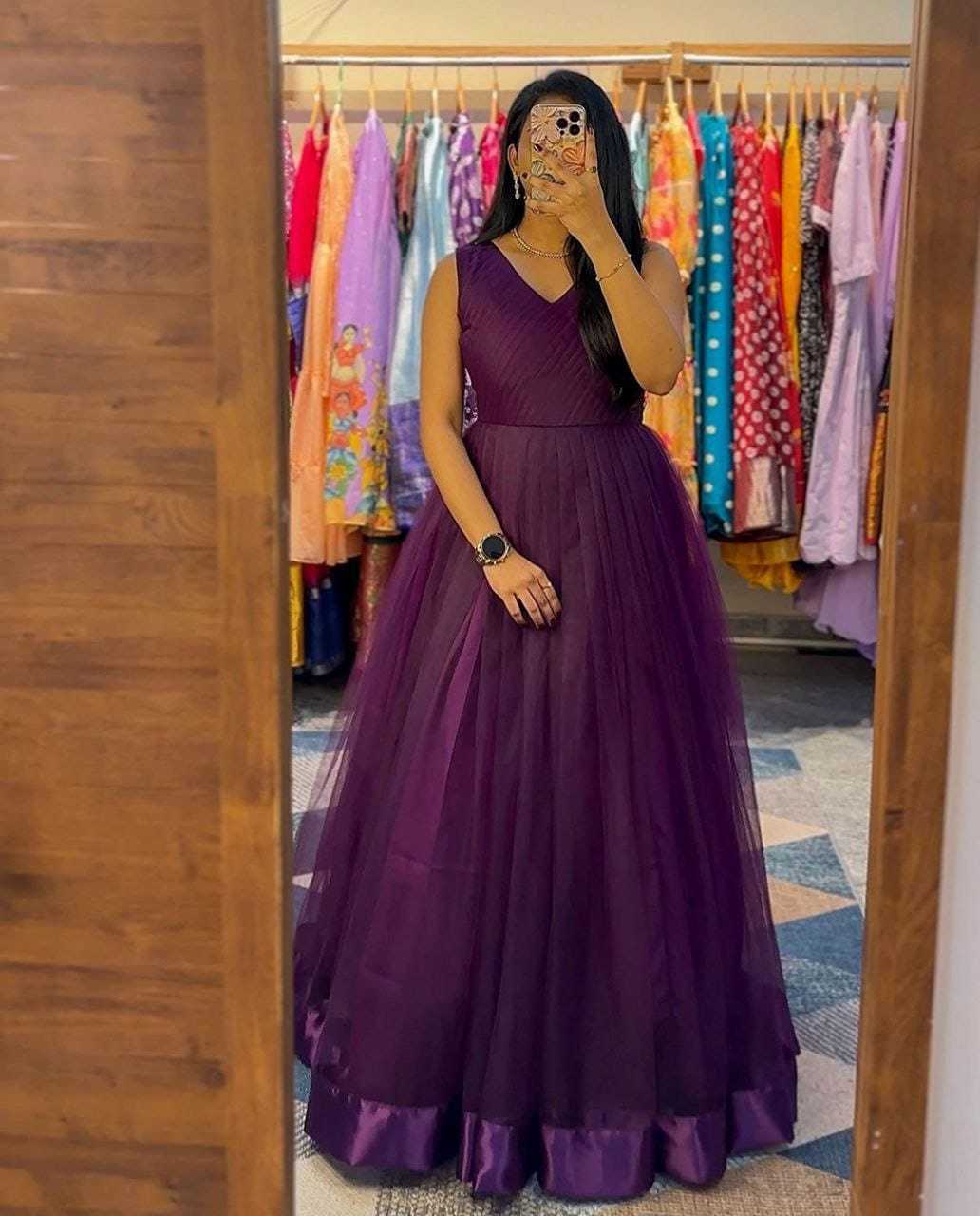 Ynf Net RIN157 2804 Gowns Plus Size Collections Wholesale Party Gowns Net Gowns Gown With Belt Manufacturer