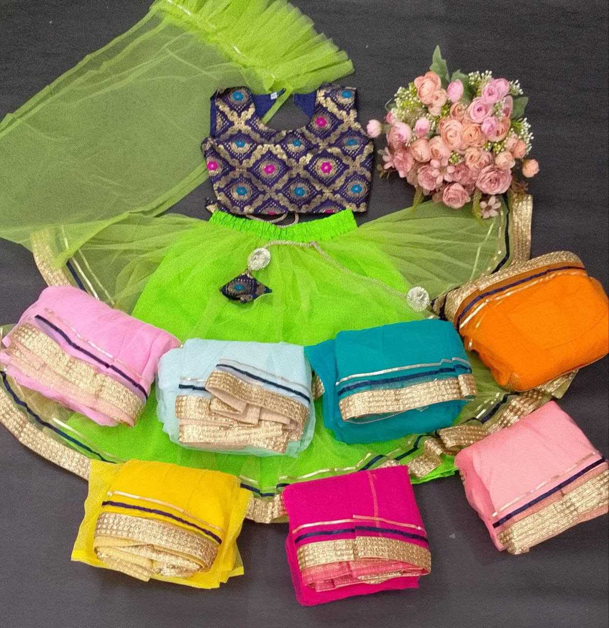 Ynf Net RIN204 NANDINI Kids Wear Festive Collections Wholesale Kids Ghagra Choli Kids Festive Wear Kids Party Wear Ethnic Manufacturer