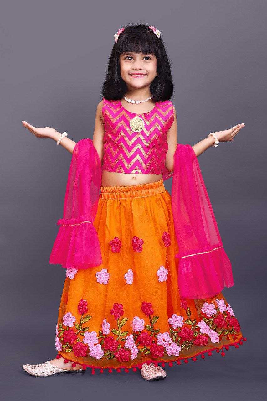 Ynf Net RIN204 SUNRISE Kids Wear Wholesale Kids Lehenga Manufacturer
