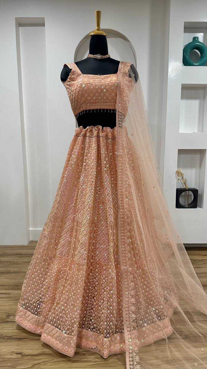 Ynf Net RIN213 H89 Lehengas Wholesale Fancy Lehenga Embroidered Lehenga Sequins Lehenga Manufacturer