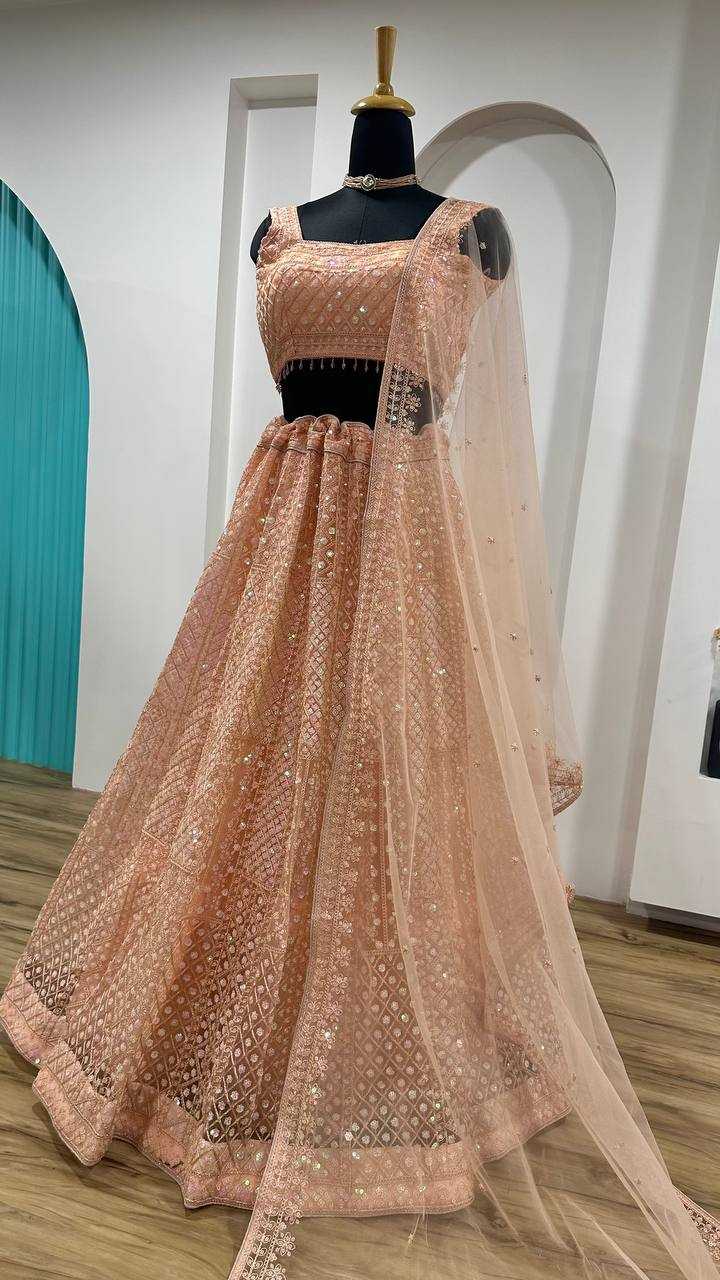 Ynf Net RIN213 H89 Lehengas Wholesale Fancy Lehenga Embroidered Lehenga Sequins Lehenga Manufacturer