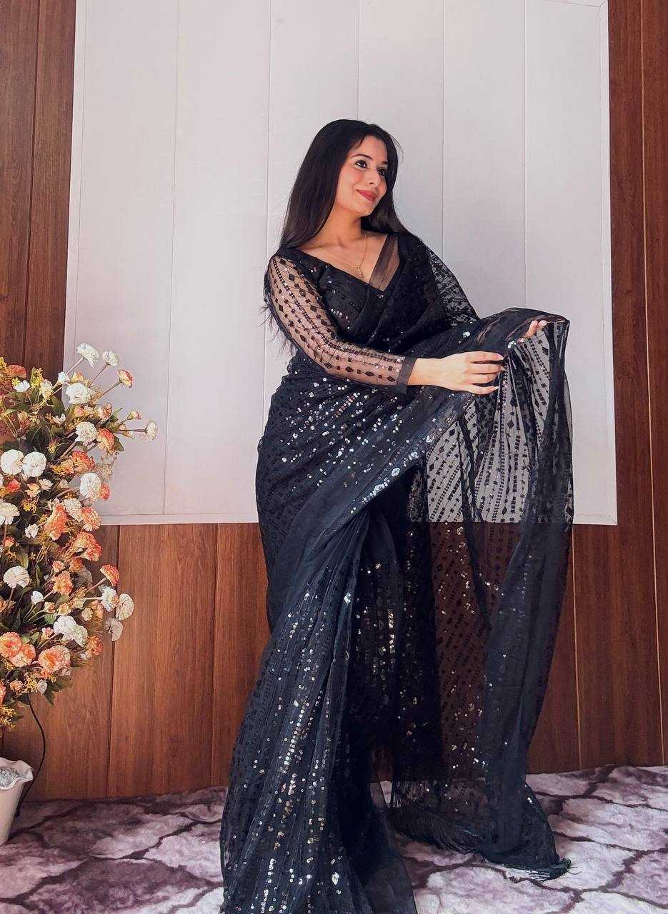 Ynf Net RIN213 L332 Sarees Wholesale Ready To Wear Sarees Net Sarees Sequin Sarees Manufacturer