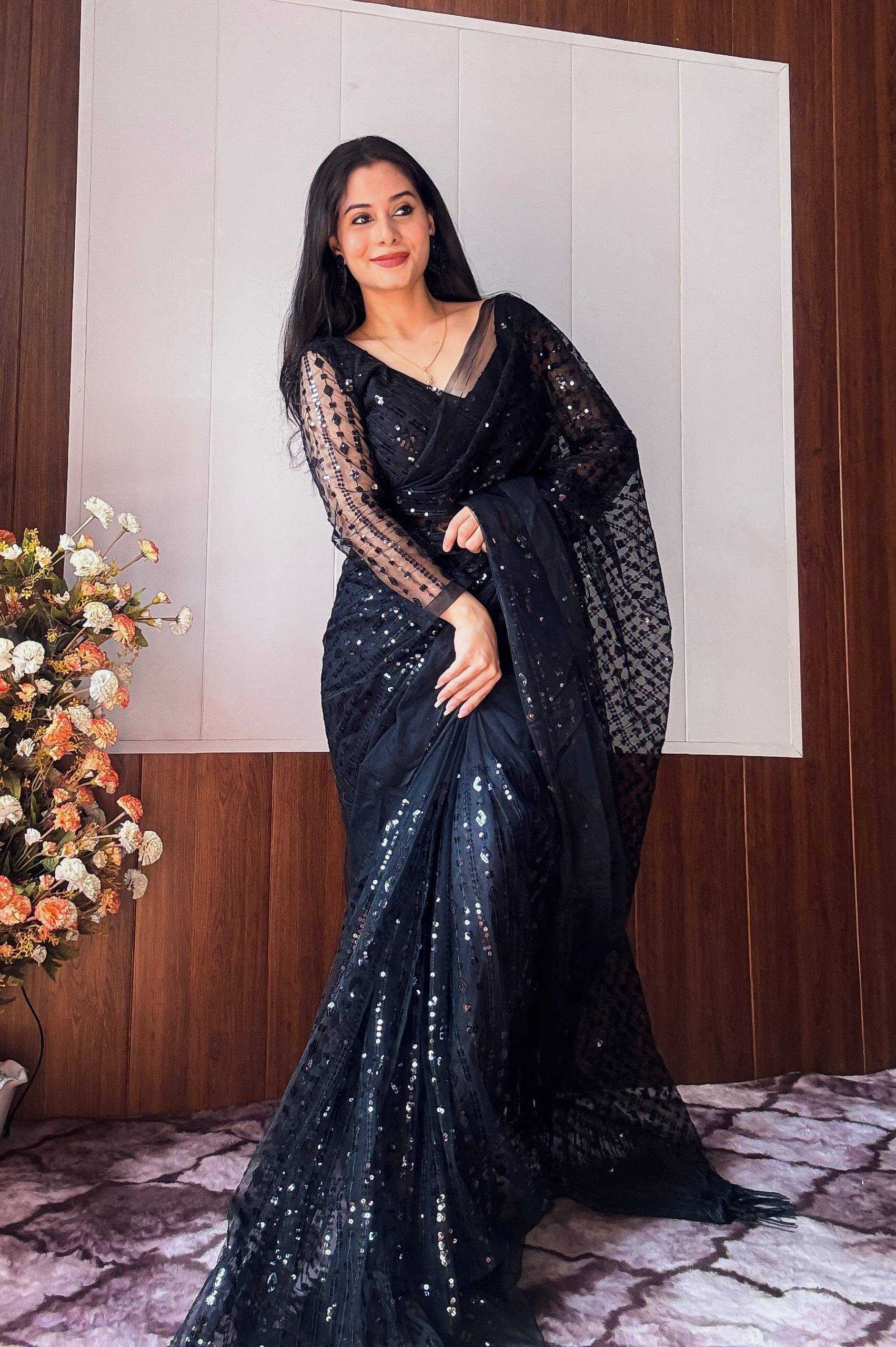 Ynf Net RIN213 L332 Sarees Wholesale Ready To Wear Sarees Net Sarees Sequin Sarees Manufacturer