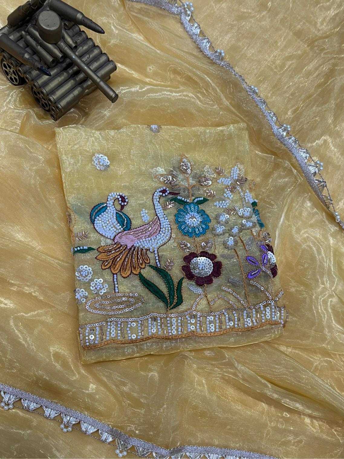 Ynf Organza KESH500 Peri peri Sarees Wholesale Organza Sarees Sequence Sarees Embroidered Sarees Manufacturer