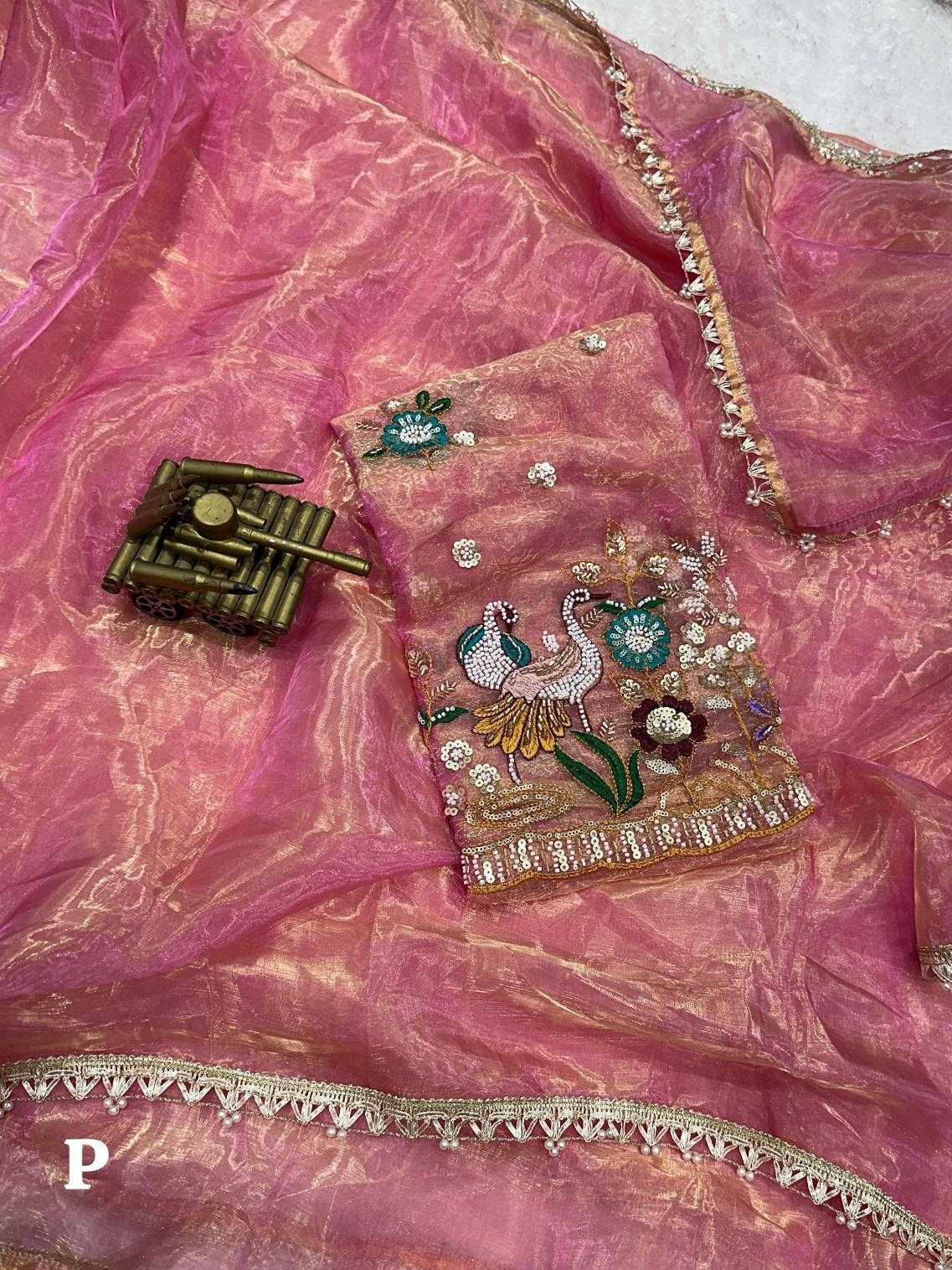Ynf Organza KESH500 Peri peri Sarees Wholesale Organza Sarees Sequence Sarees Embroidered Sarees Manufacturer
