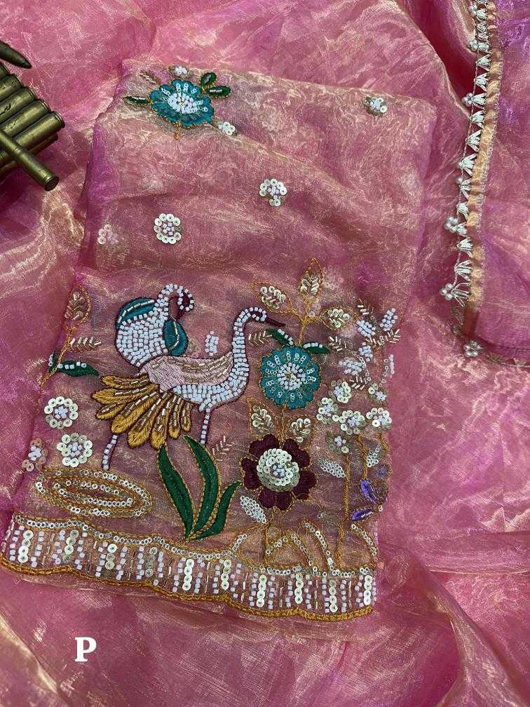 Ynf Organza KESH500 Peri peri Sarees Wholesale Organza Sarees Sequence Sarees Embroidered Sarees Manufacturer