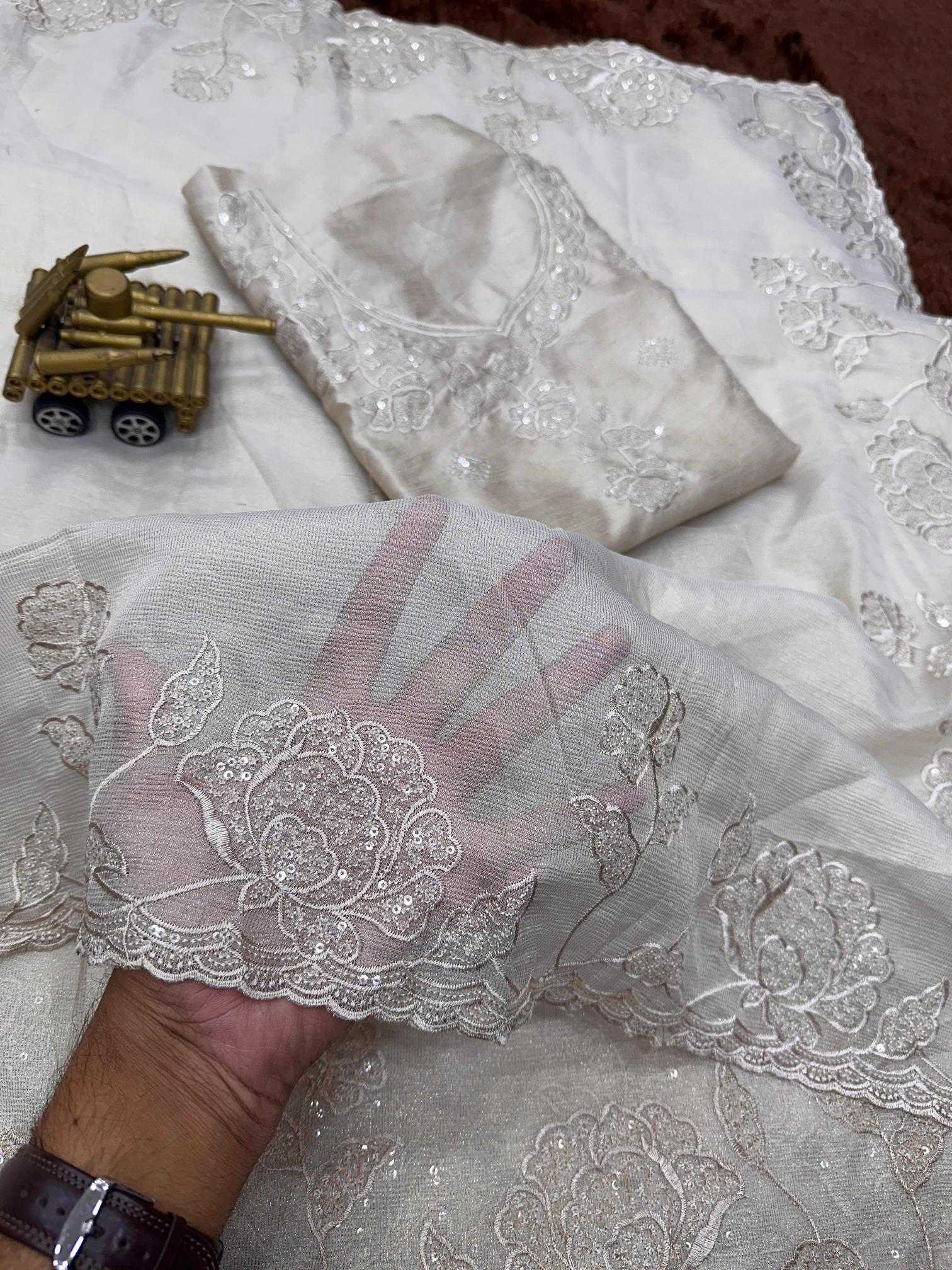 Ynf Organza KESH500 Shalu Sarees Festive Collections Wholesale Organza Sarees White Sarees Onam Collections Manufacturer