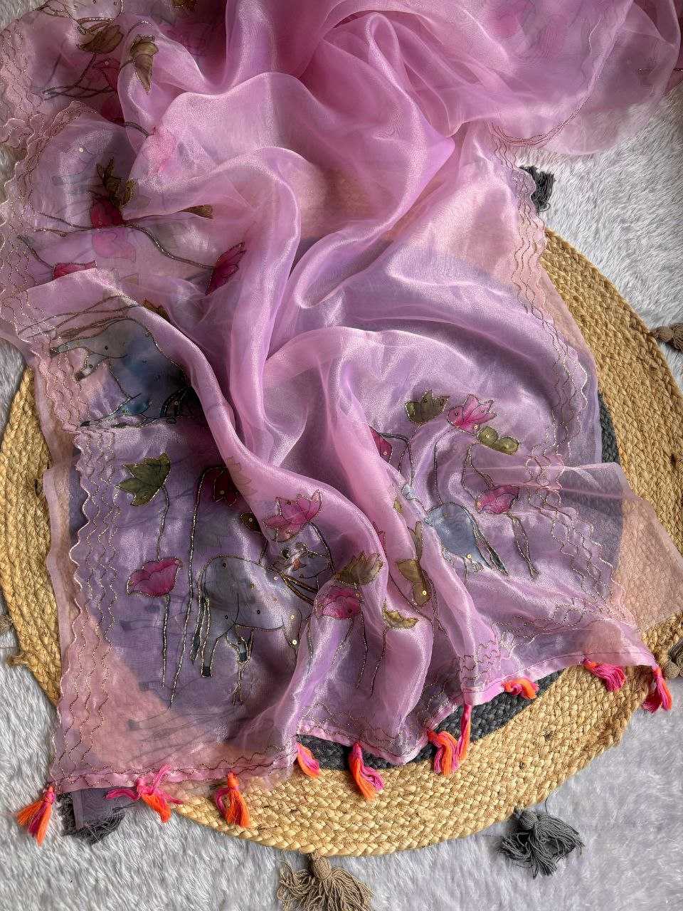 Ynf Organza KESH518 4322 Sarees Wholesale Organza Sarees Printed Sarees Hand Work Sarees Manufacturer