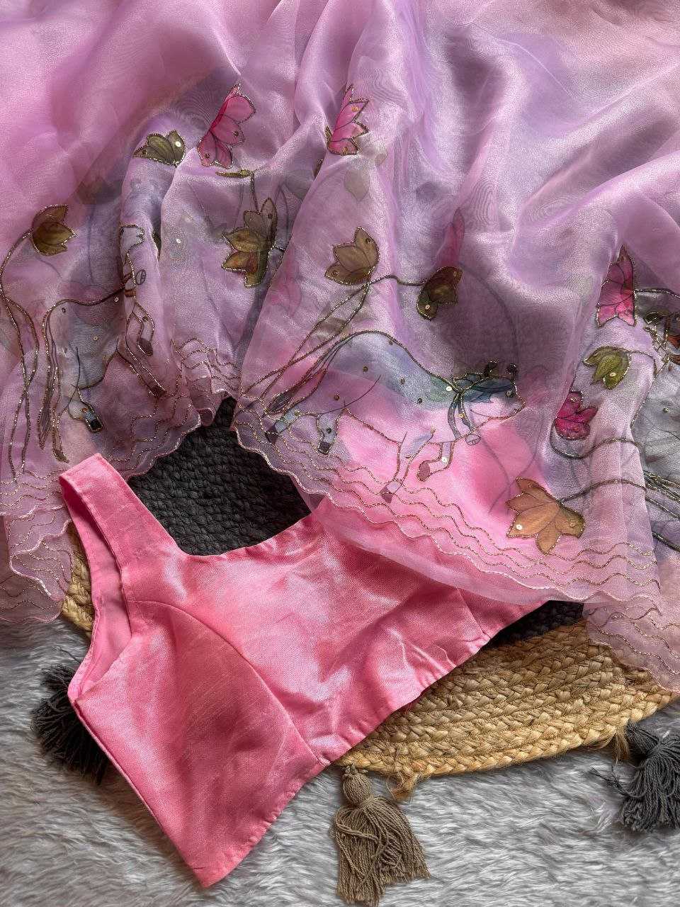 Ynf Organza KESH518 4322 Sarees Wholesale Organza Sarees Printed Sarees Hand Work Sarees Manufacturer