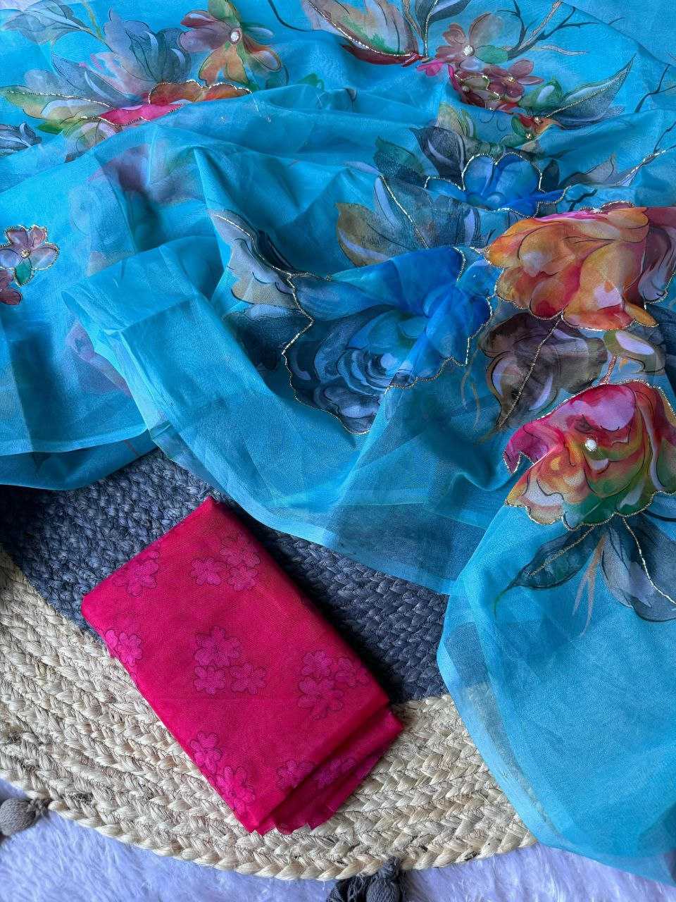 Ynf Organza KESH518 4333 Sarees Wholesale Organza Sarees Printed Sarees Hand Work Sarees Manufacturer