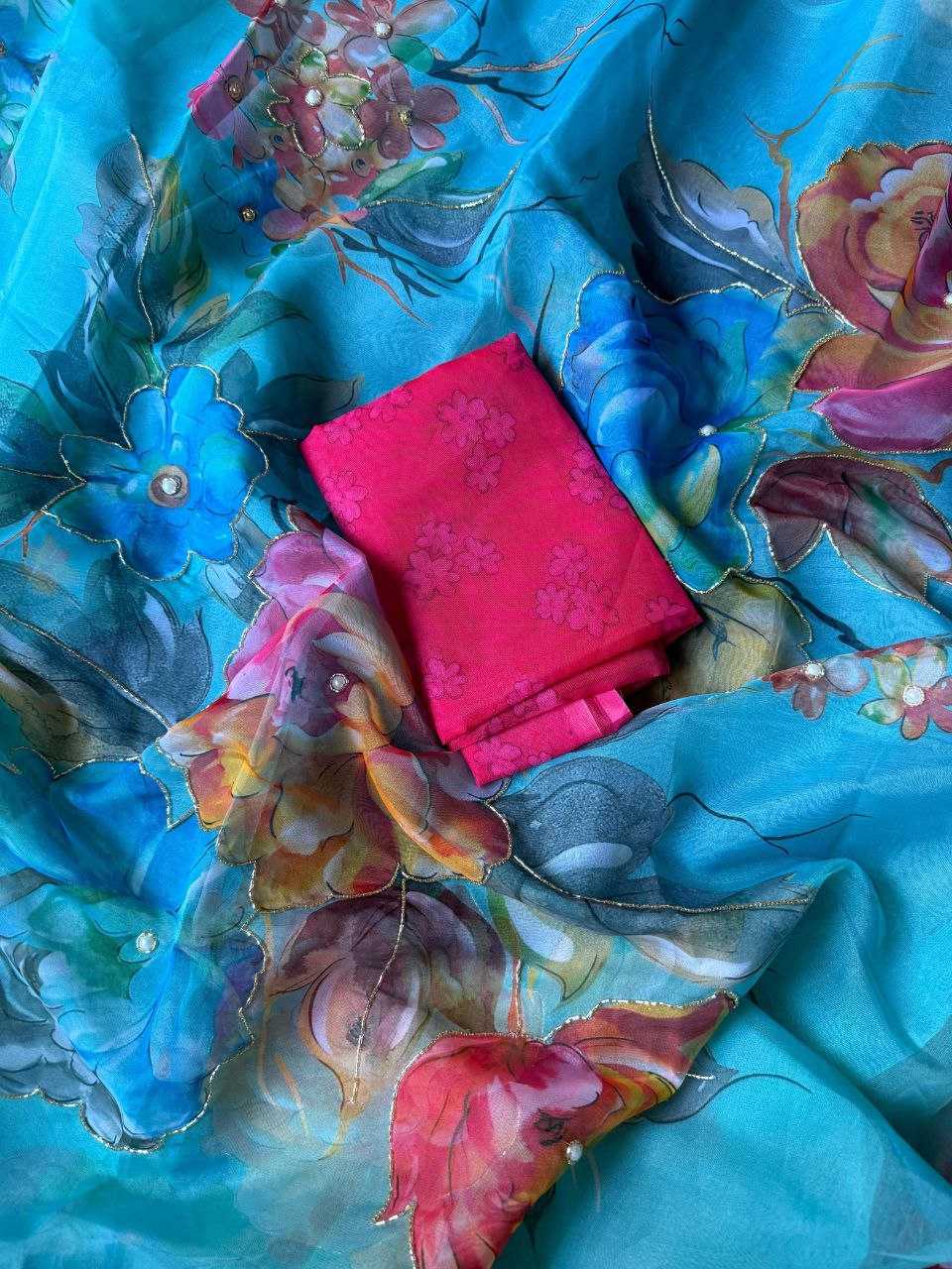 Ynf Organza KESH518 4333 Sarees Wholesale Organza Sarees Printed Sarees Hand Work Sarees Manufacturer