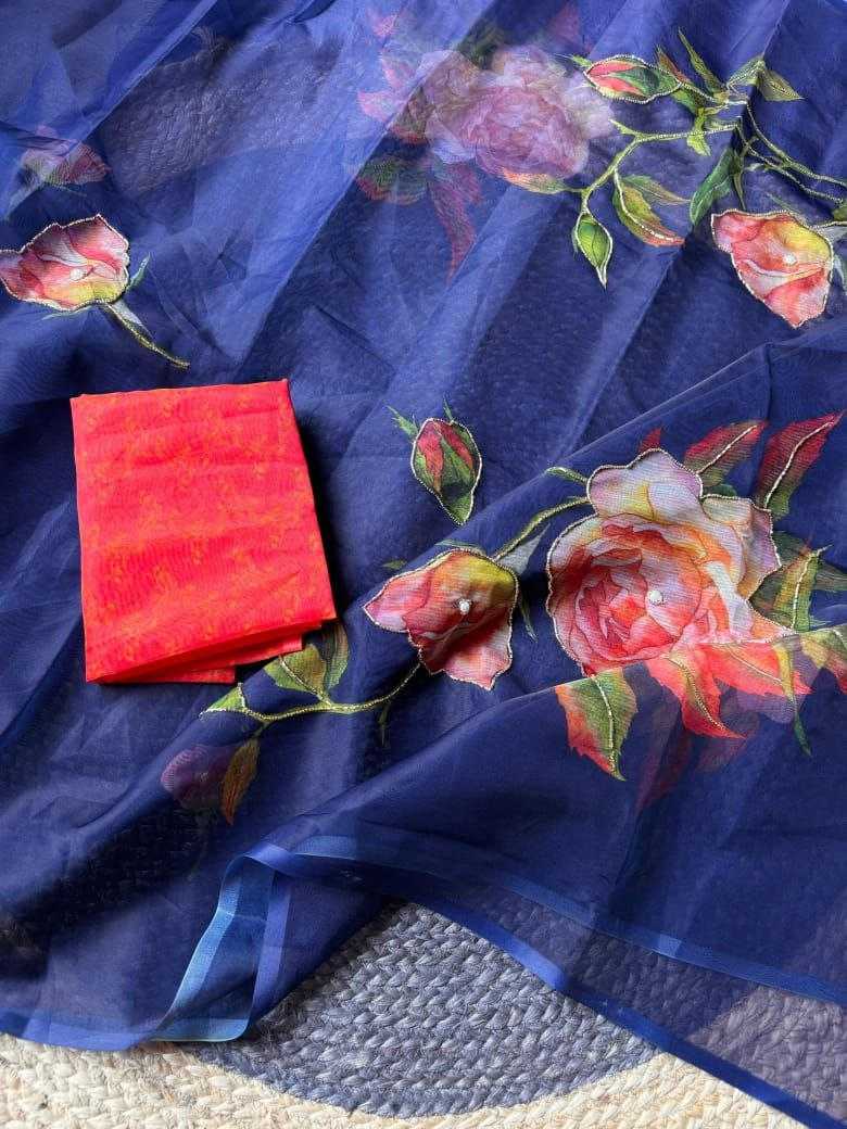 Ynf Organza KESH518 4337 Sarees Wholesale Organza Sarees Printed Sarees Hand Work Sarees Manufacturer