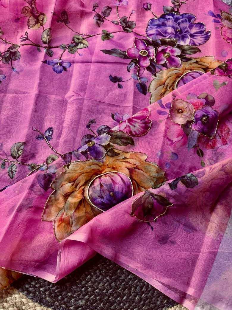 Ynf Organza KESH518 4338 Sarees Wholesale Organza Sarees Printed Sarees Hand Work Sarees Manufacturer
