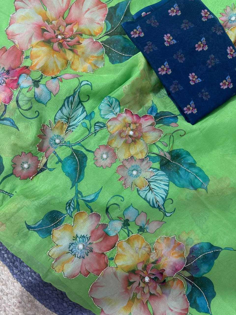 Ynf Organza KESH518 4339 Sarees Wholesale Organza Sarees Printed Sarees Hand Work Sarees Manufacturer