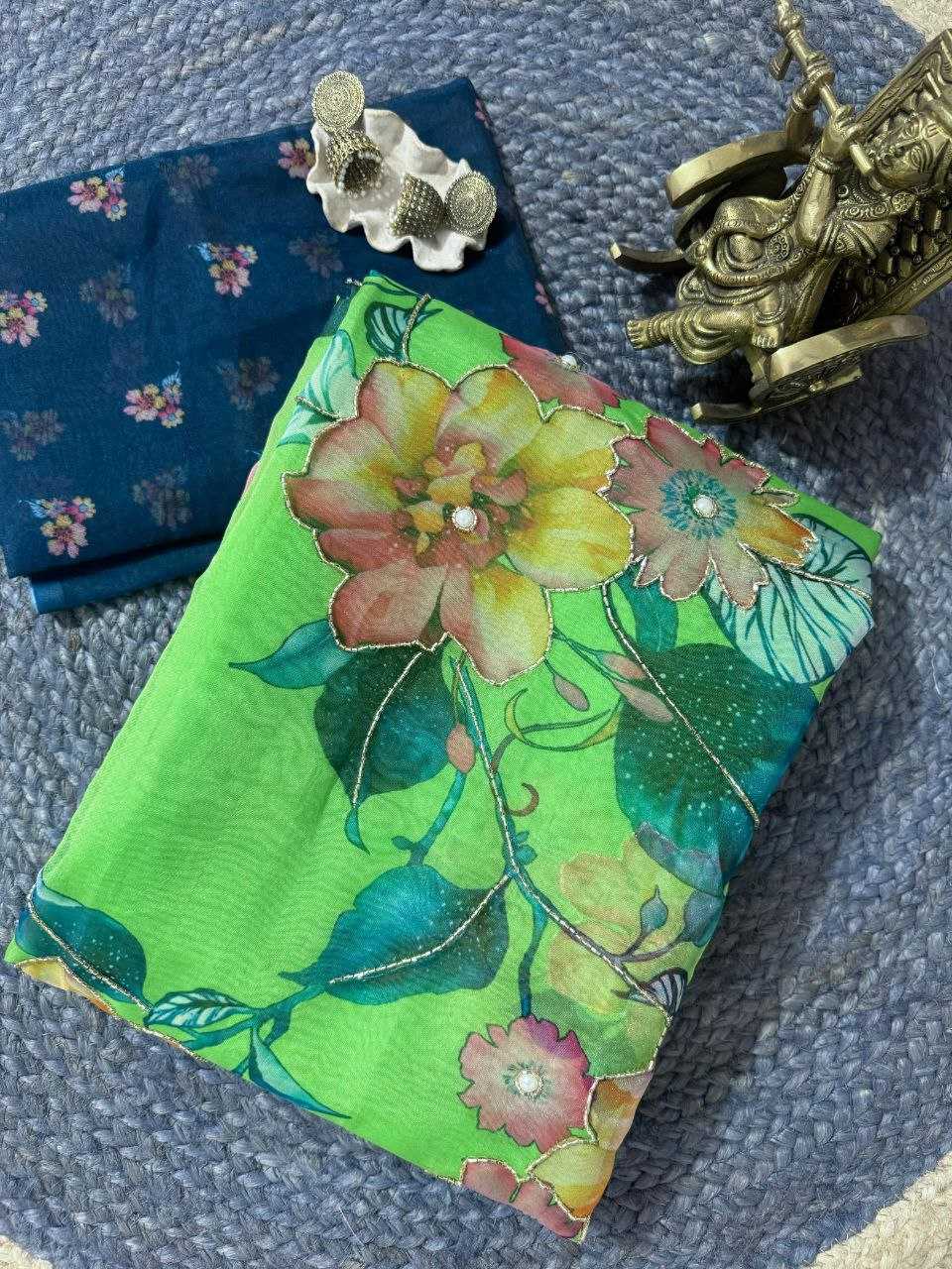 Ynf Organza KESH518 4339 Sarees Wholesale Organza Sarees Printed Sarees Hand Work Sarees Manufacturer