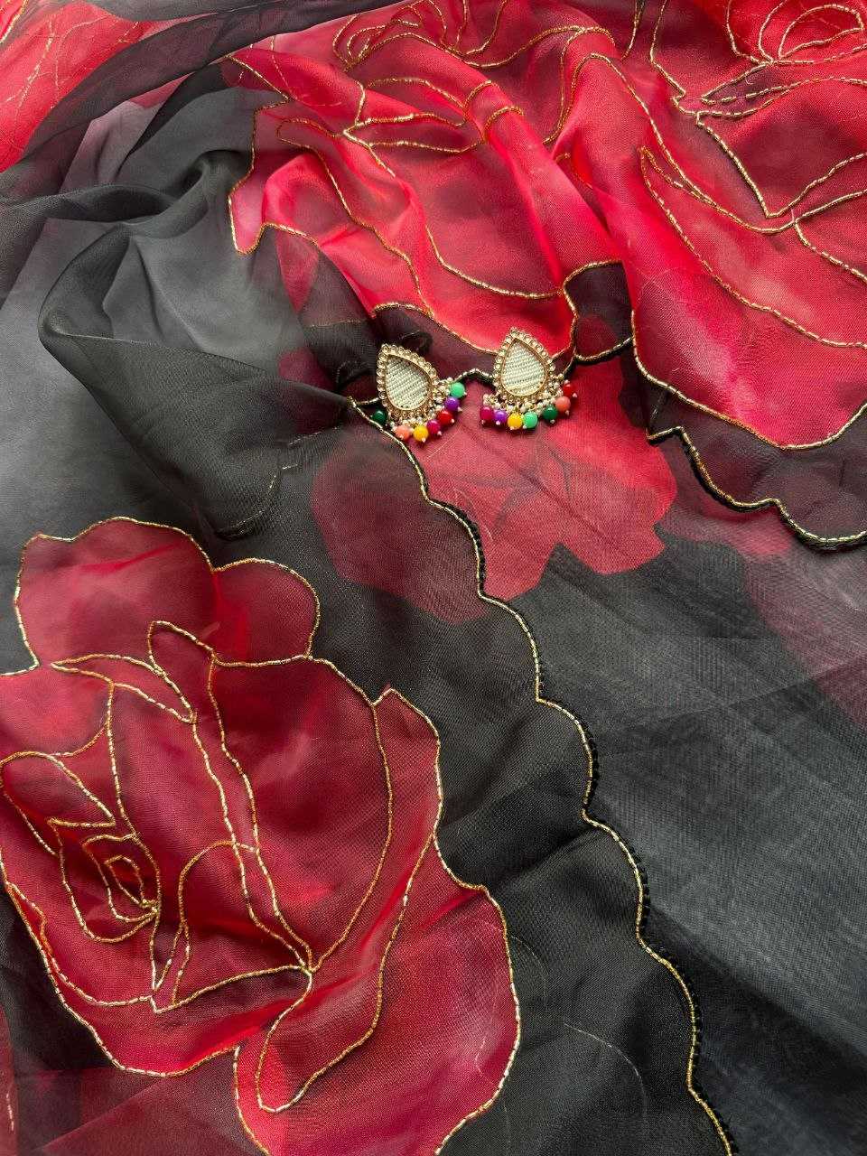 Ynf Organza KESH518 4342 Sarees Wholesale Organza Sarees Printed Sarees Hand Work Sarees Manufacturer