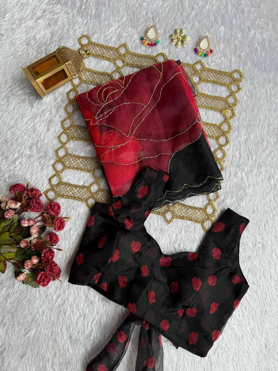 Ynf Organza KESH518 4342 Sarees Wholesale Organza Sarees Printed Sarees Hand Work Sarees Manufacturer
