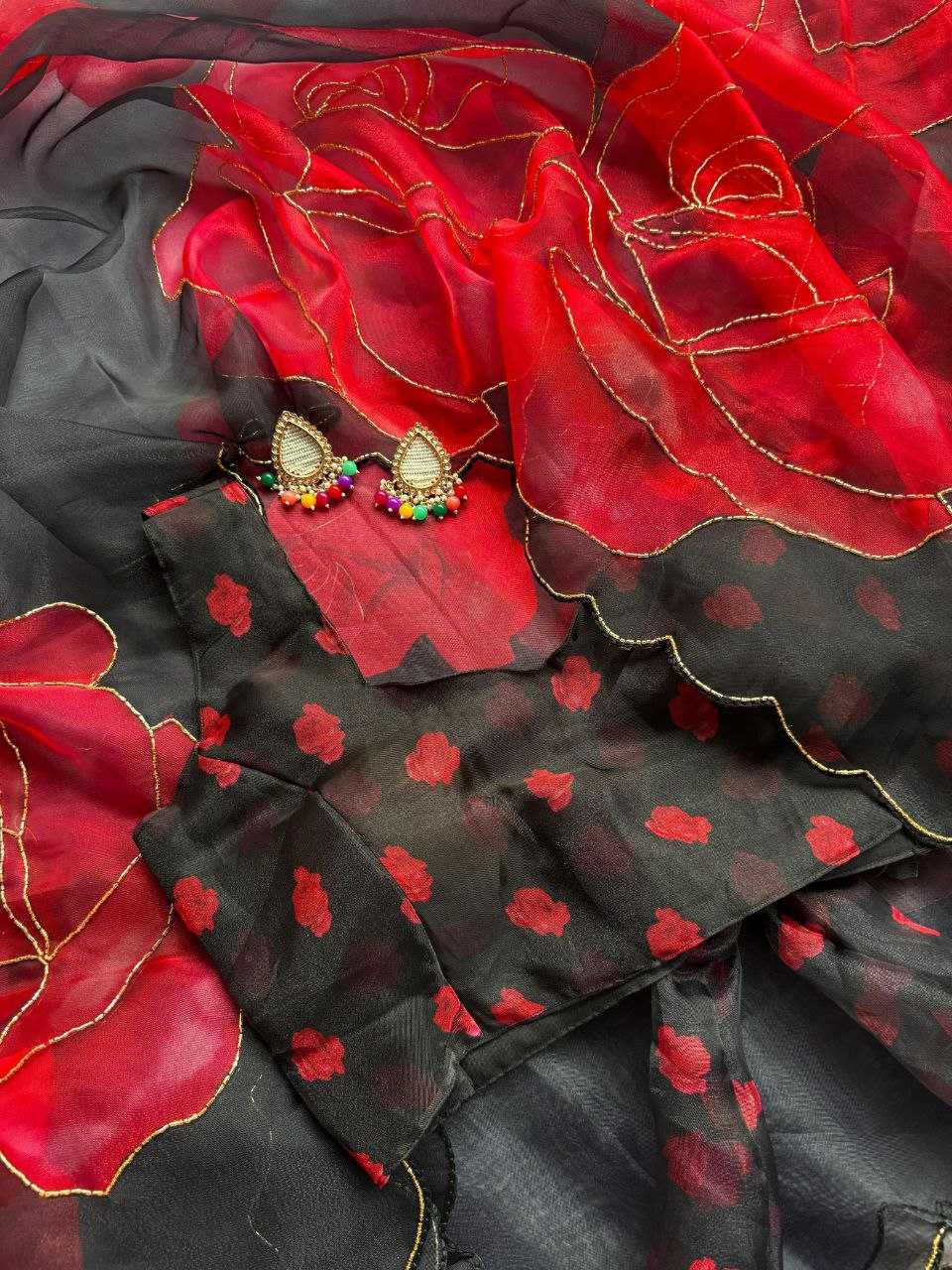 Ynf Organza KESH518 4342 Sarees Wholesale Organza Sarees Printed Sarees Hand Work Sarees Manufacturer