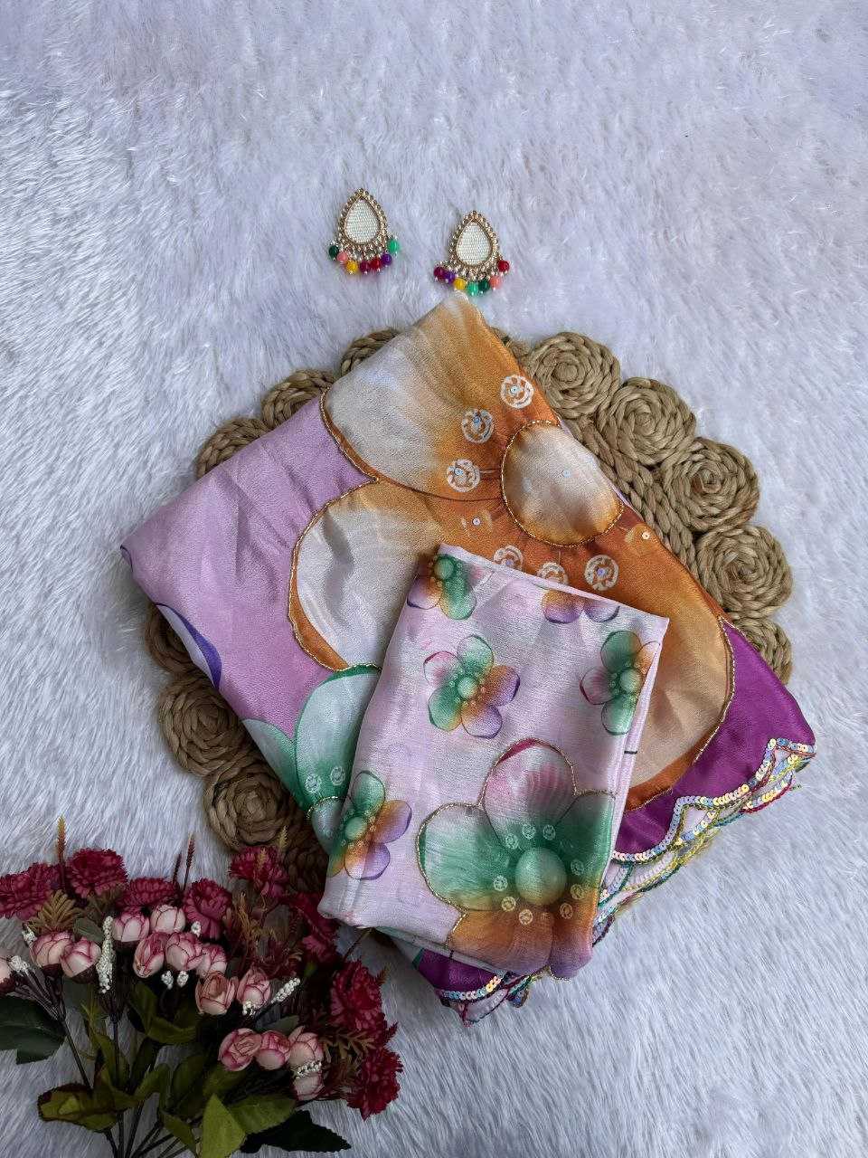Ynf Organza KESH518 4344 Sarees Wholesale Organza Sarees Printed Sarees Hand Work Sarees Manufacturer