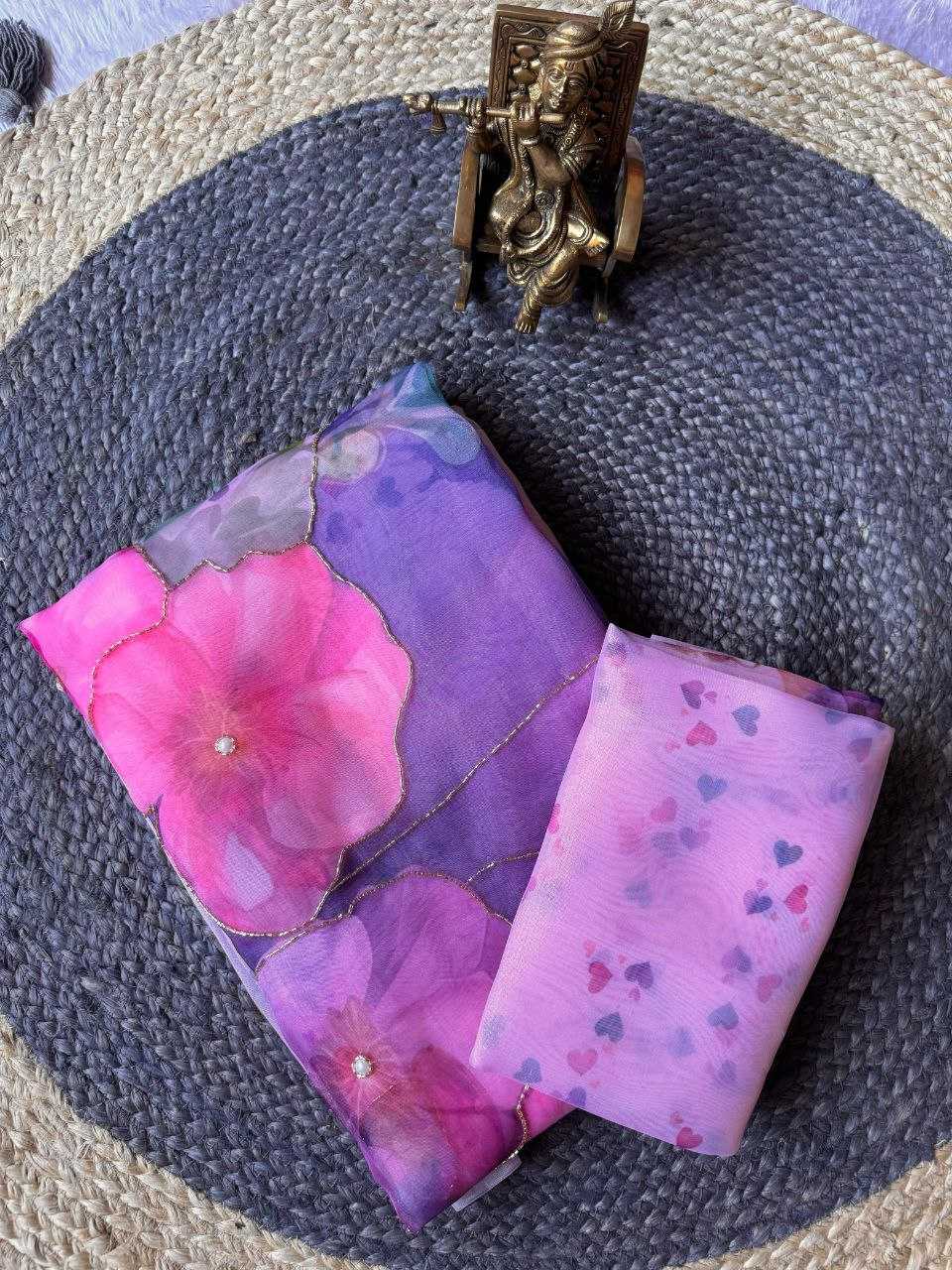 Ynf Organza KESH518 4345 Sarees Wholesale Organza Sarees Printed Sarees Hand Work Sarees Manufacturer