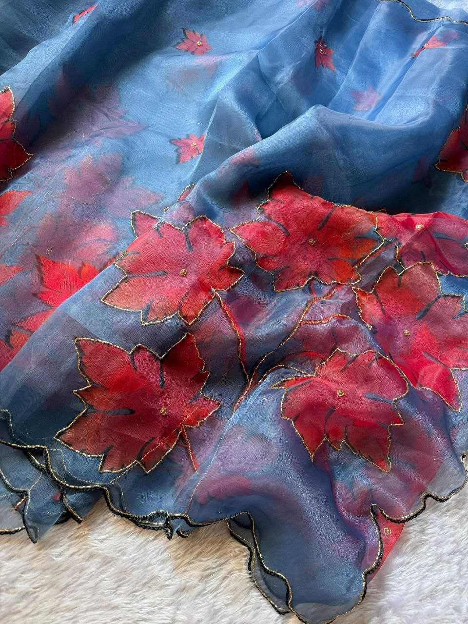 Ynf Organza KESH518 4347 Sarees Wholesale Organza Sarees Printed Sarees Hand Work Sarees Manufacturer