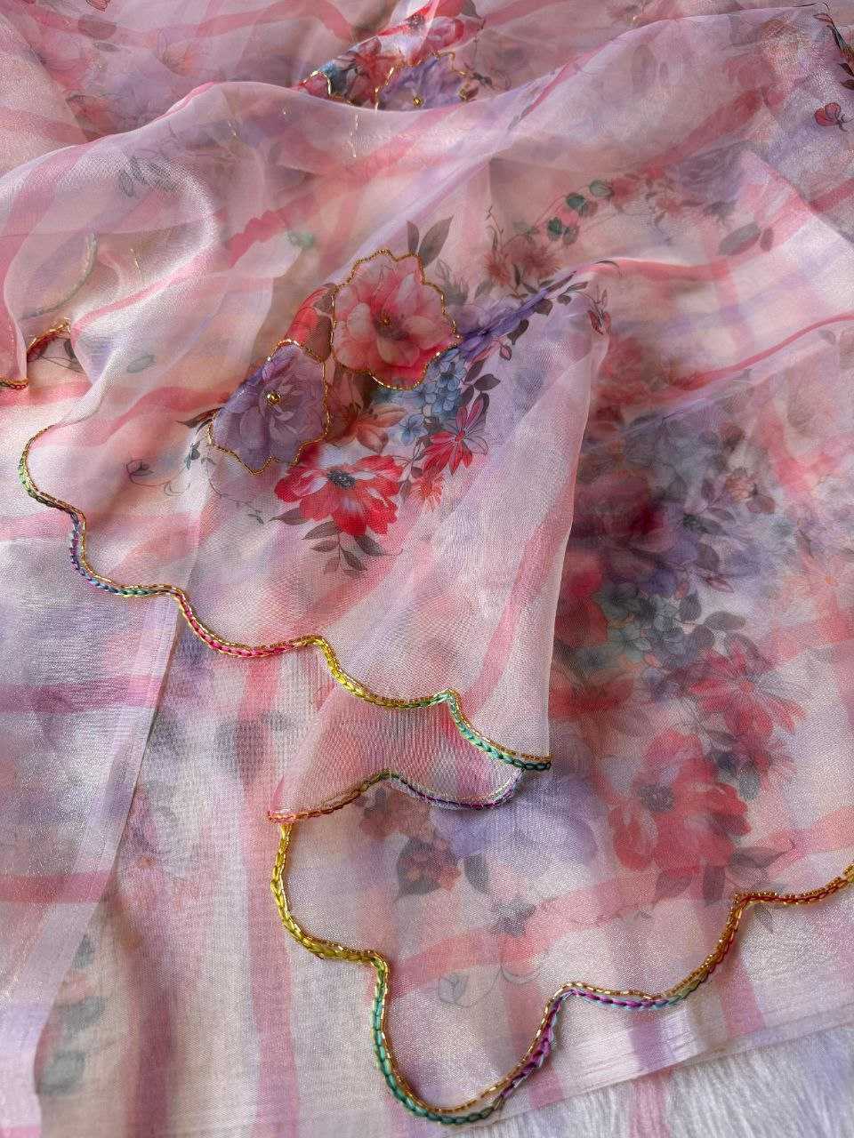 Ynf Organza KESH518 4348 Sarees Wholesale Organza Sarees Printed Sarees Hand Work Sarees Manufacturer