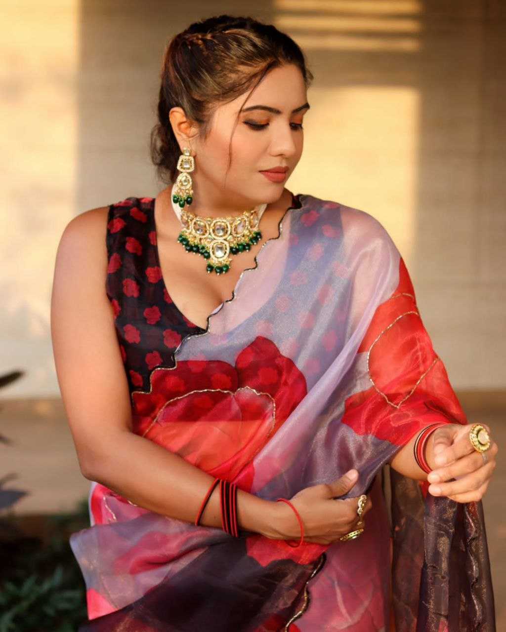Ynf Organza KESH518 4352 Sarees Wholesale Organza Sarees Printed Sarees Hand Work Sarees Manufacturer
