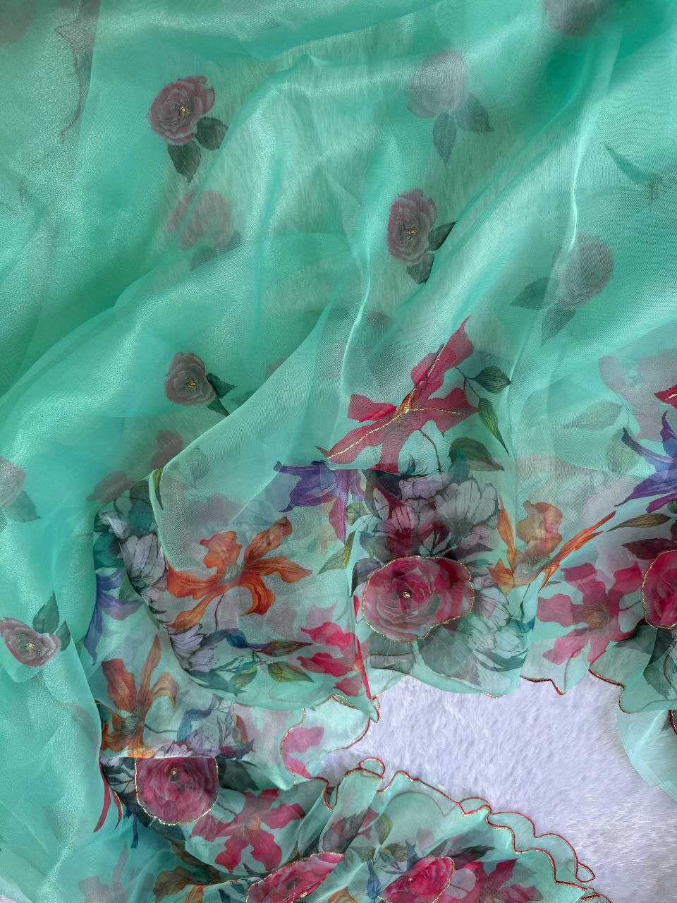 Ynf Organza KESH518 4352 Sarees Wholesale Organza Sarees Printed Sarees Hand Work Sarees Manufacturer