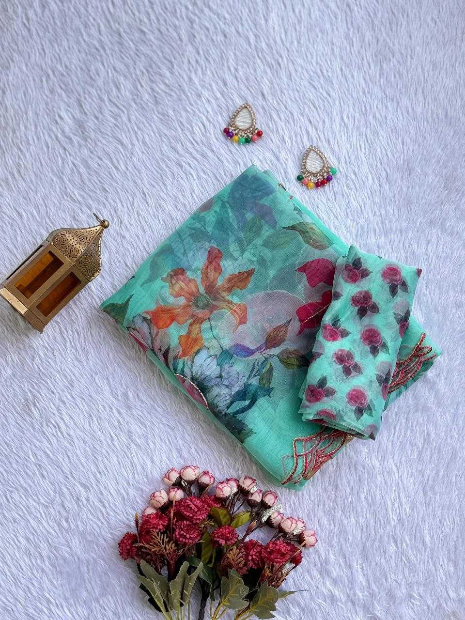 Ynf Organza KESH518 4352 Sarees Wholesale Organza Sarees Printed Sarees Hand Work Sarees Manufacturer