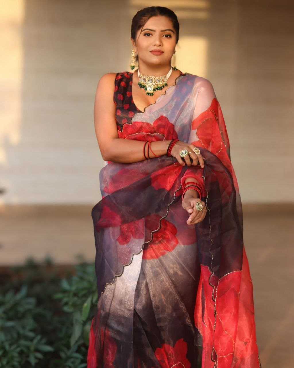 Ynf Organza KESH518 4352 Sarees Wholesale Organza Sarees Printed Sarees Hand Work Sarees Manufacturer