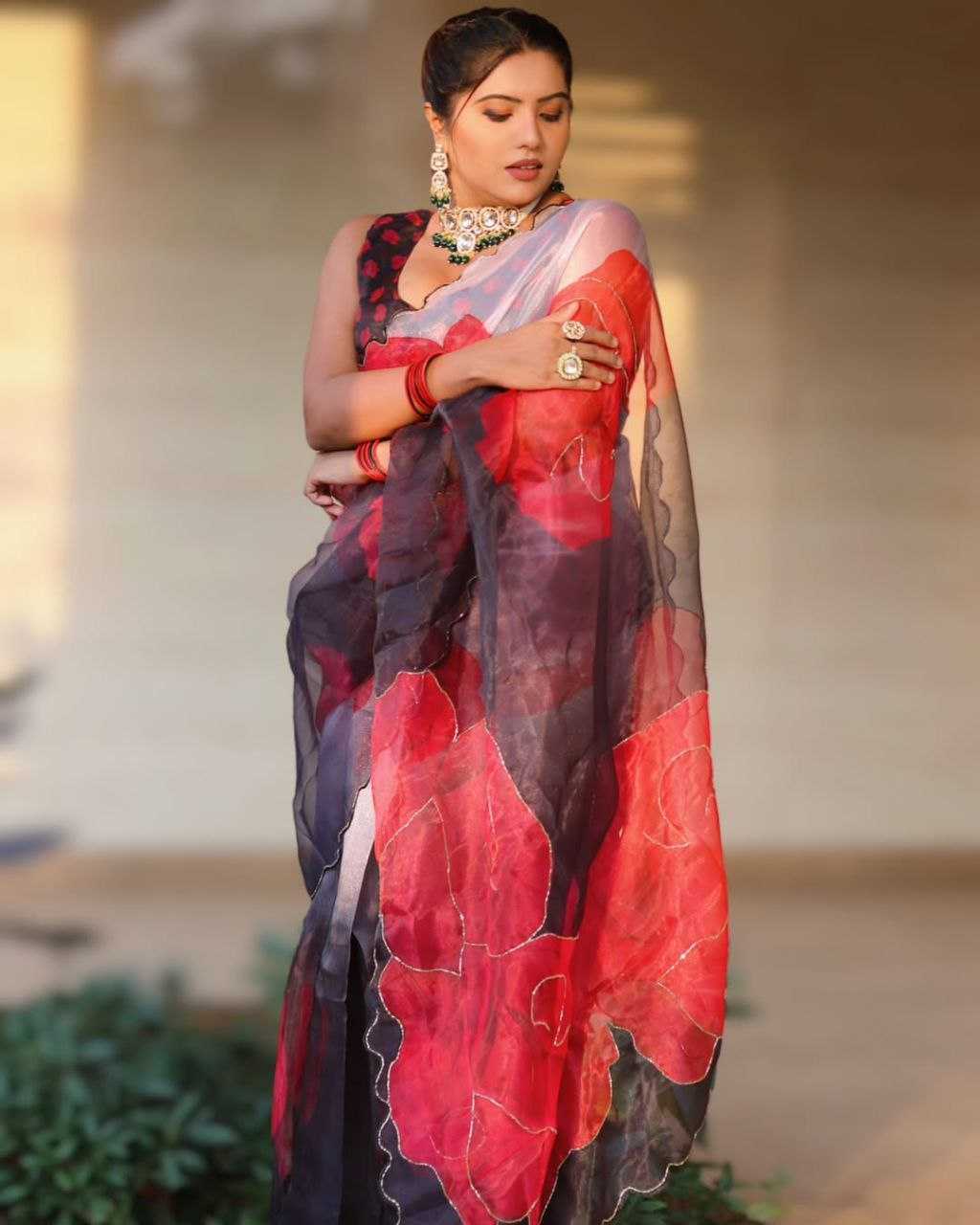 Ynf Organza KESH518 4352 Sarees Wholesale Organza Sarees Printed Sarees Hand Work Sarees Manufacturer