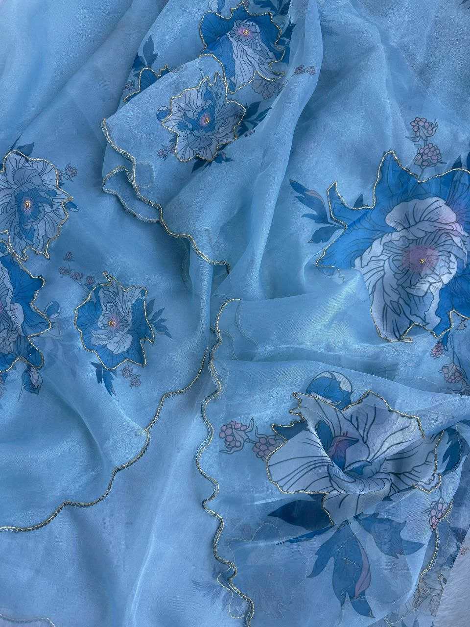 Ynf Organza KESH518 4354 Sarees Wholesale Organza Sarees Printed Sarees Hand Work Sarees Manufacturer
