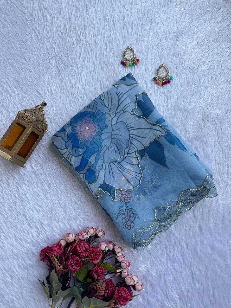 Ynf Organza KESH518 4354 Sarees Wholesale Organza Sarees Printed Sarees Hand Work Sarees Manufacturer
