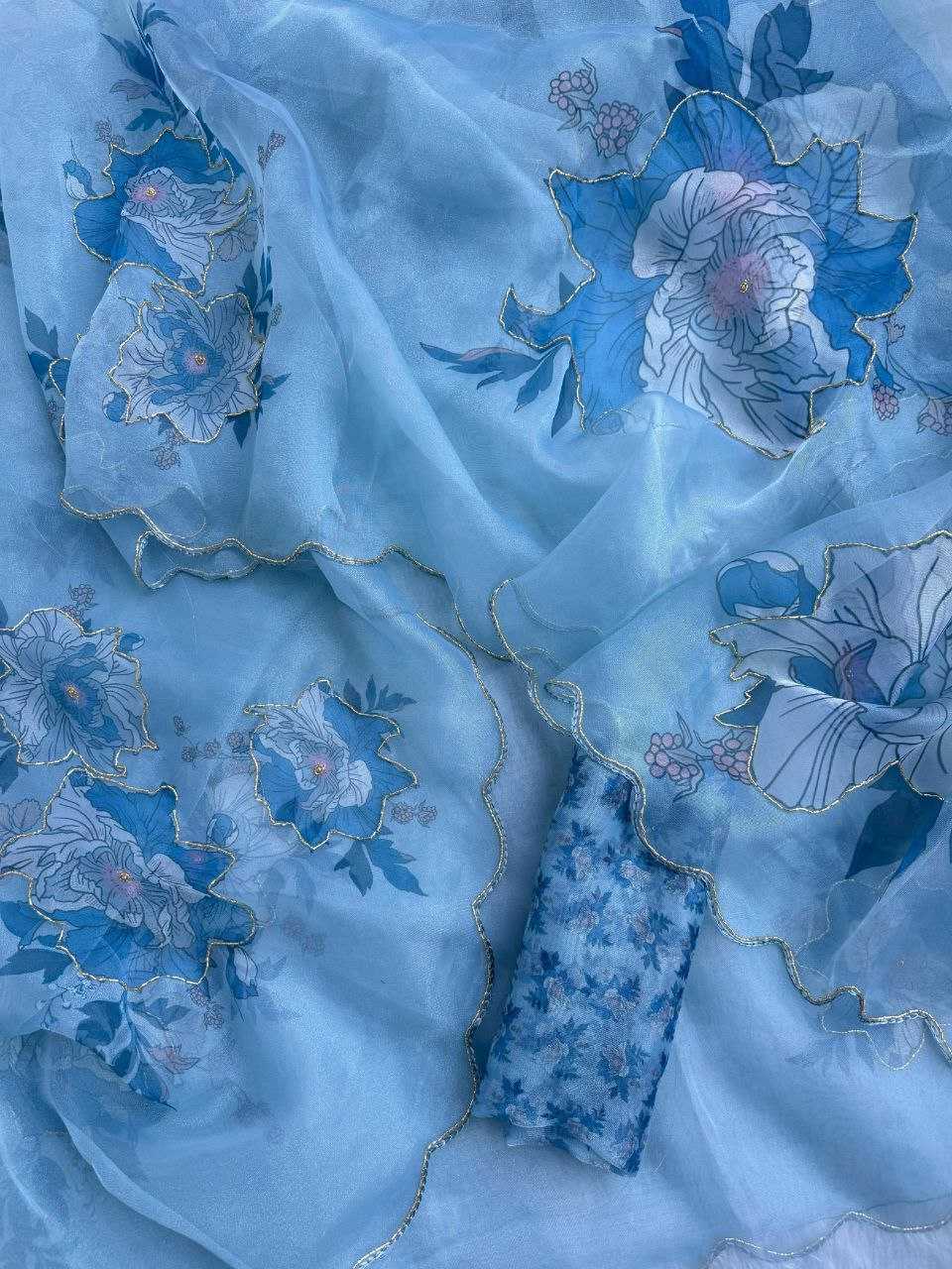 Ynf Organza KESH518 4354 Sarees Wholesale Organza Sarees Printed Sarees Hand Work Sarees Manufacturer