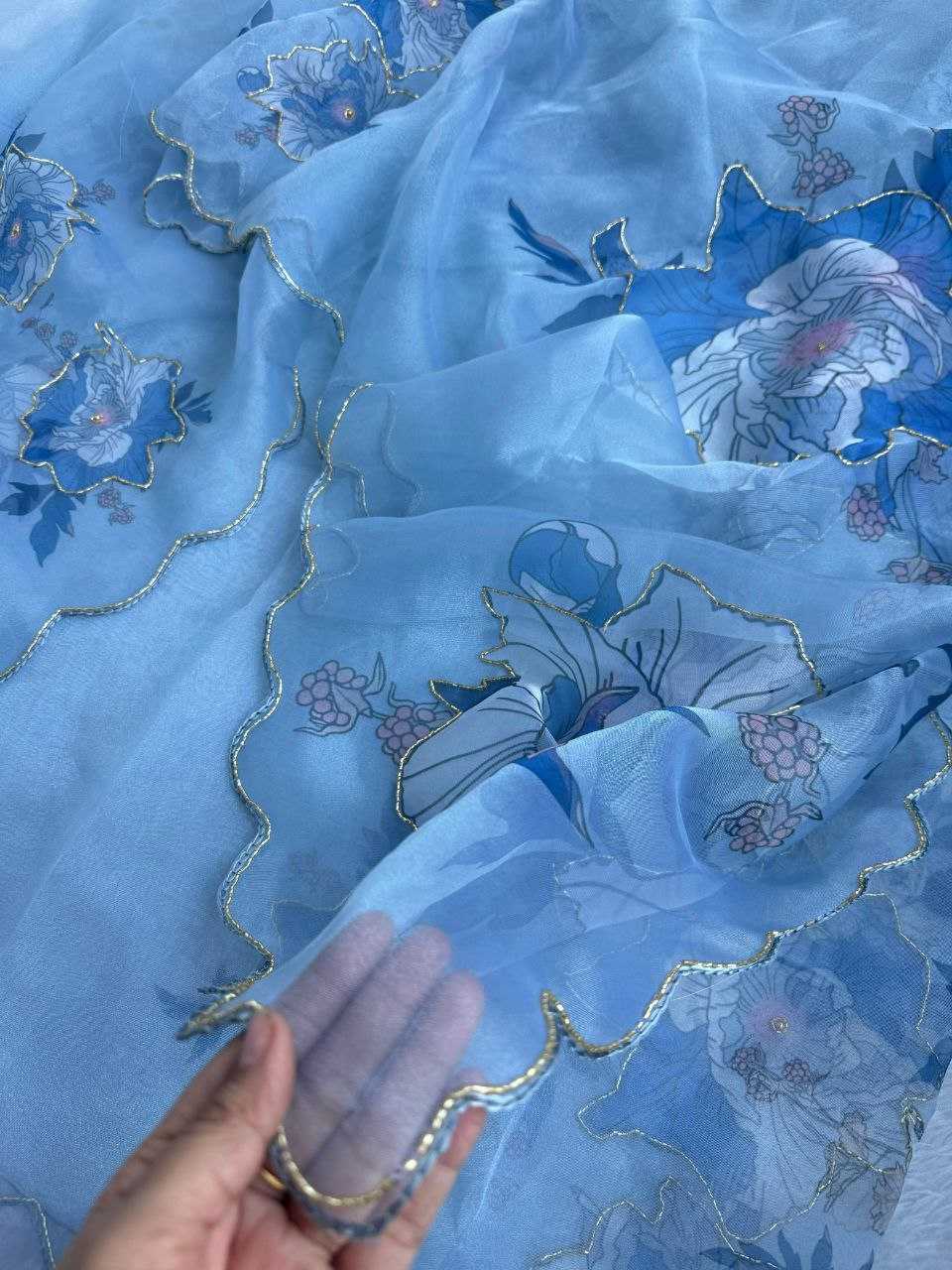 Ynf Organza KESH518 4354 Sarees Wholesale Organza Sarees Printed Sarees Hand Work Sarees Manufacturer