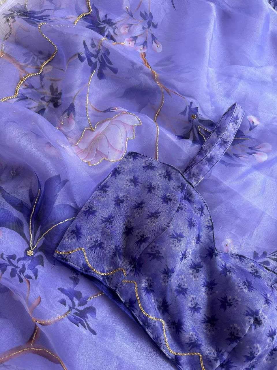 Ynf Organza KESH518 4356 Sarees Wholesale Organza Sarees Printed Sarees Hand Work Sarees Manufacturer