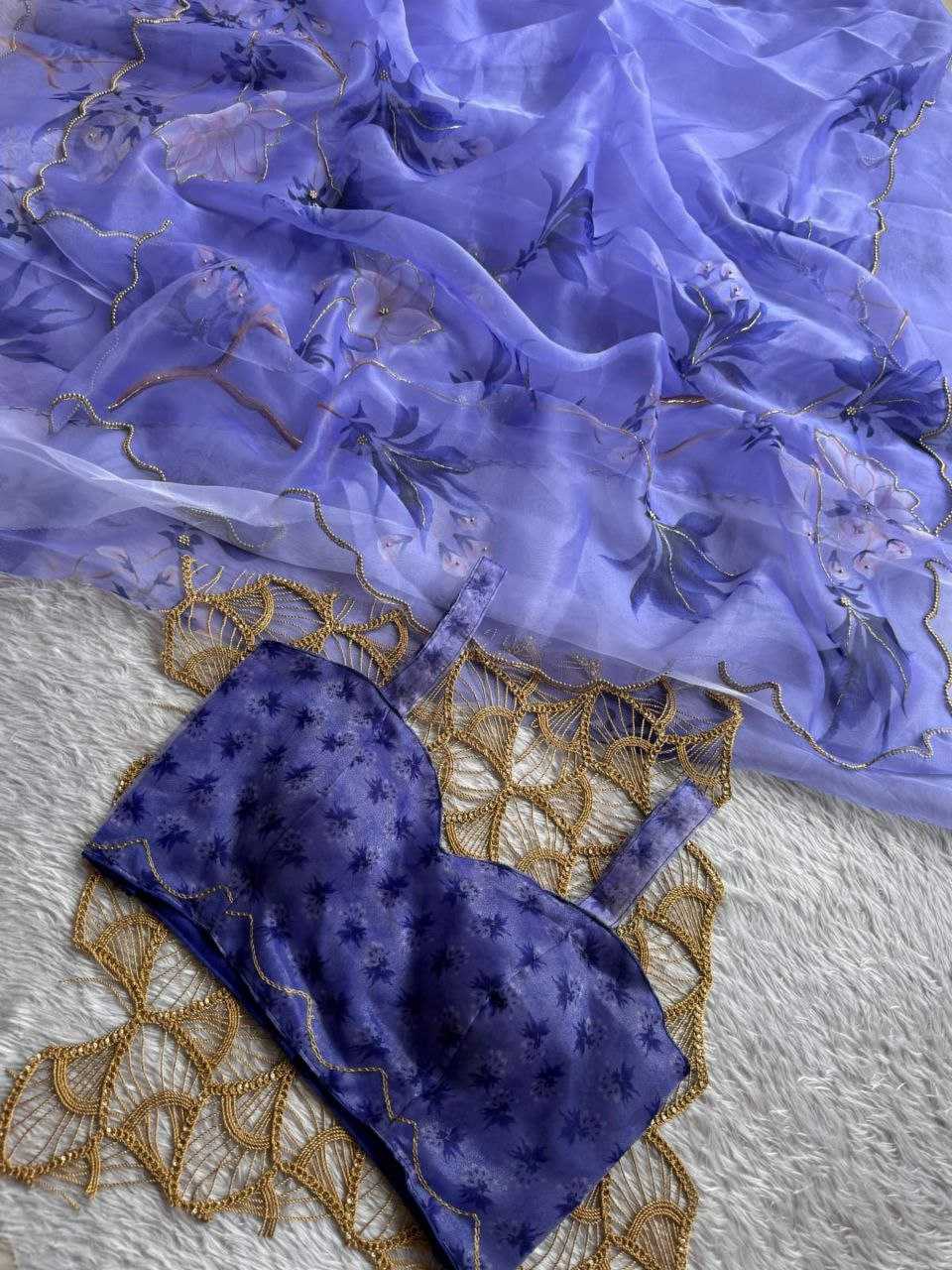 Ynf Organza KESH518 4356 Sarees Wholesale Organza Sarees Printed Sarees Hand Work Sarees Manufacturer