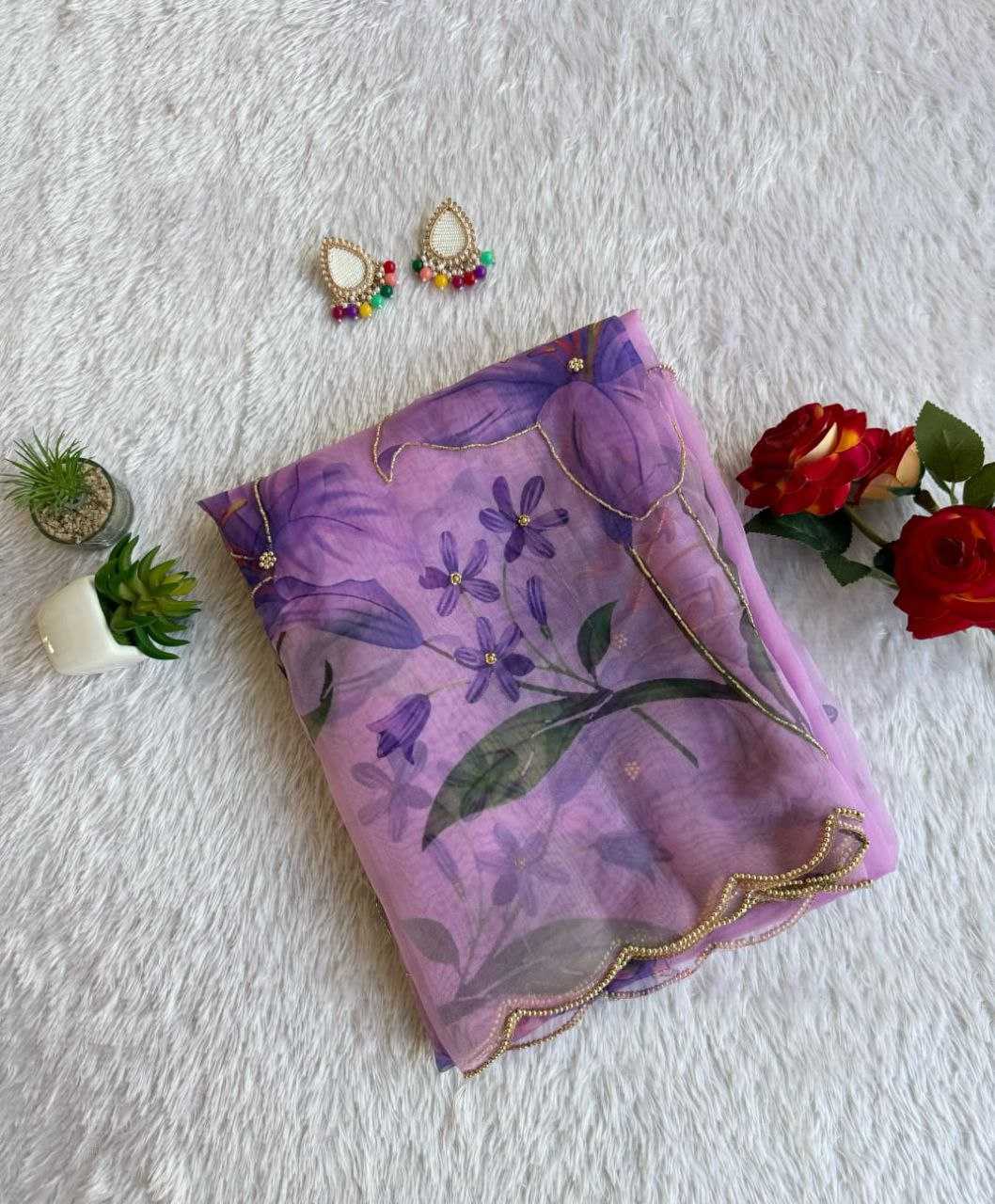 Ynf Organza KESH518 4360 Sarees Wholesale Organza Sarees Printed Sarees Hand Work Sarees Manufacturer