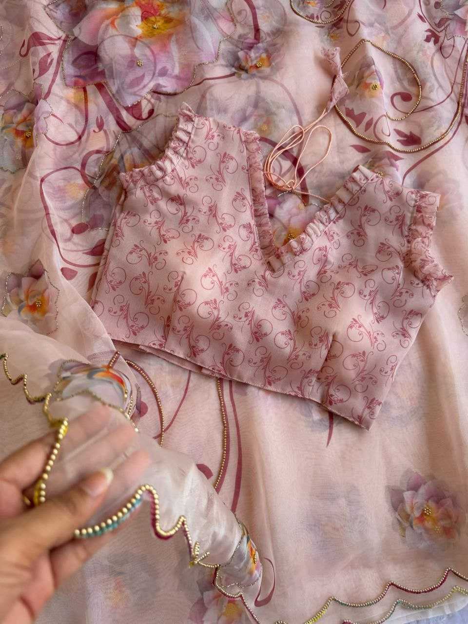 Ynf Organza KESH518 4361 Sarees Wholesale Organza Sarees Printed Sarees Hand Work Sarees Manufacturer