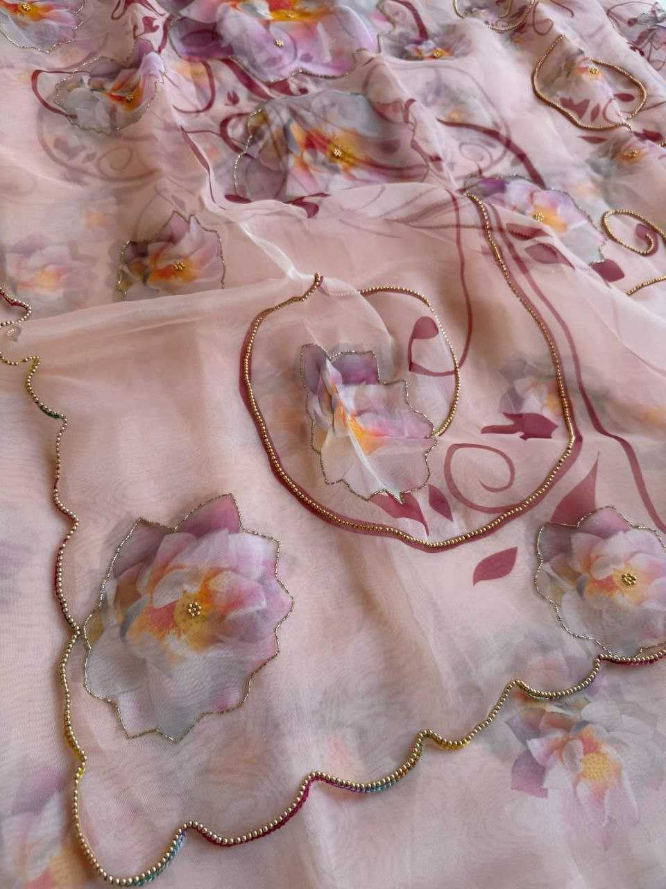 Ynf Organza KESH518 4361 Sarees Wholesale Organza Sarees Printed Sarees Hand Work Sarees Manufacturer