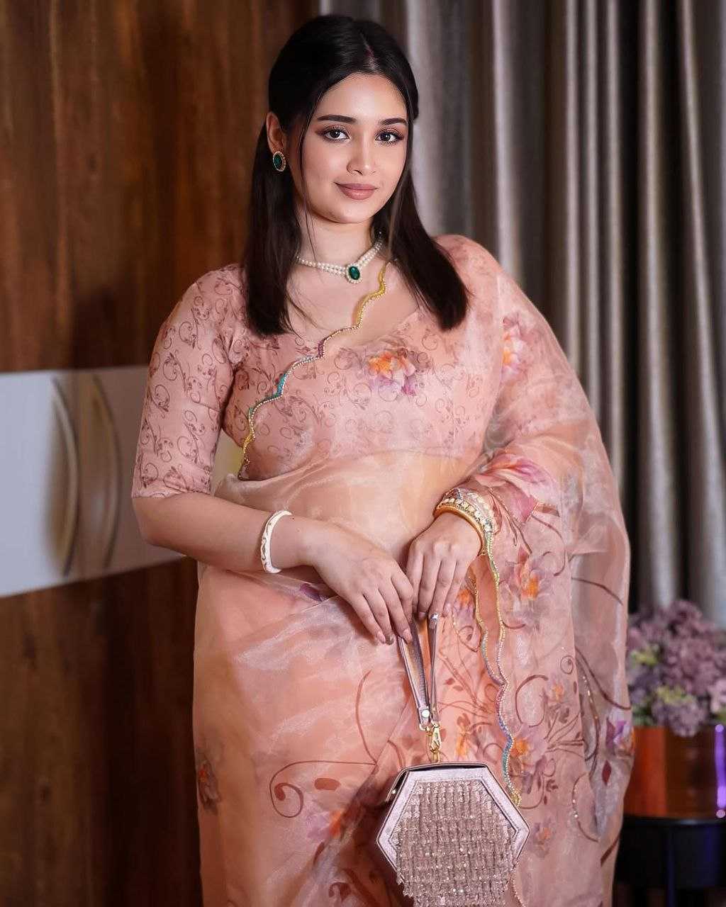 Ynf Organza KESH518 4361 Sarees Wholesale Organza Sarees Printed Sarees Hand Work Sarees Manufacturer