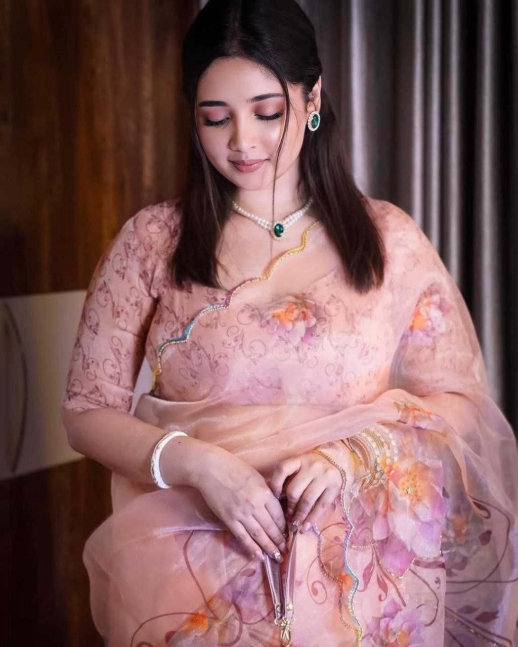 Ynf Organza KESH518 4361 Sarees Wholesale Organza Sarees Printed Sarees Hand Work Sarees Manufacturer