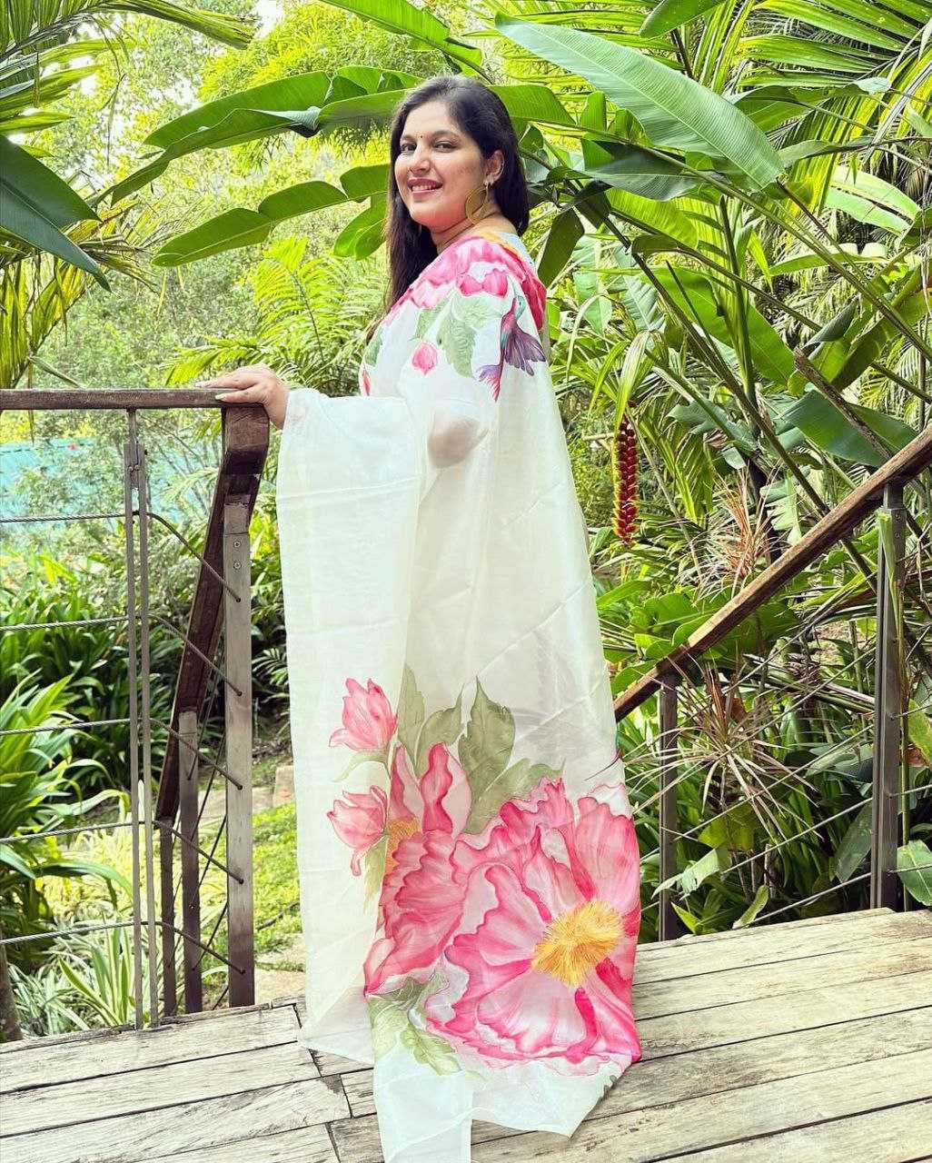 Ynf Organza KESH518 4362 Sarees Wholesale Organza Sarees Printed Sarees Hand Work Sarees Manufacturer