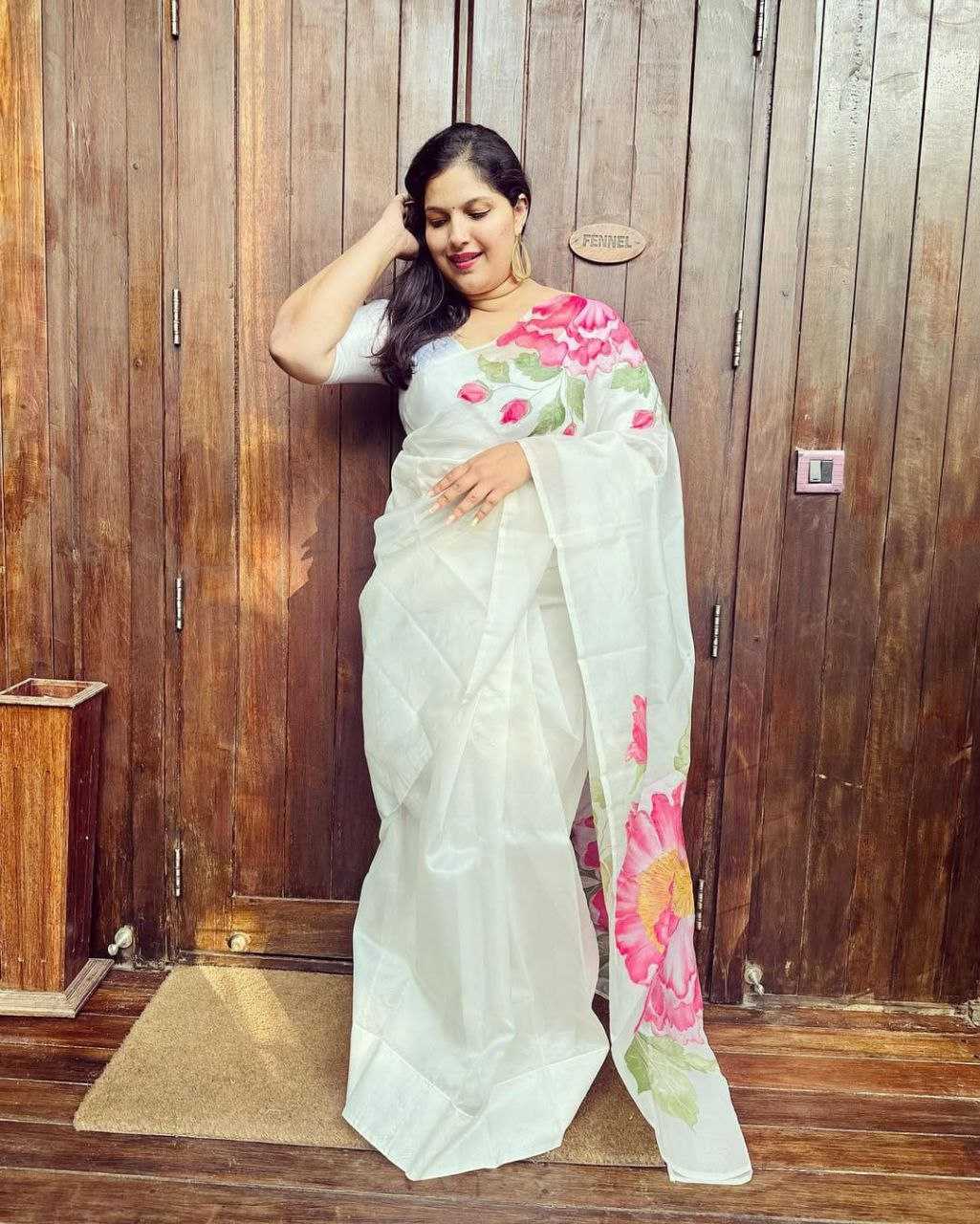 Ynf Organza KESH518 4362 Sarees Wholesale Organza Sarees Printed Sarees Hand Work Sarees Manufacturer